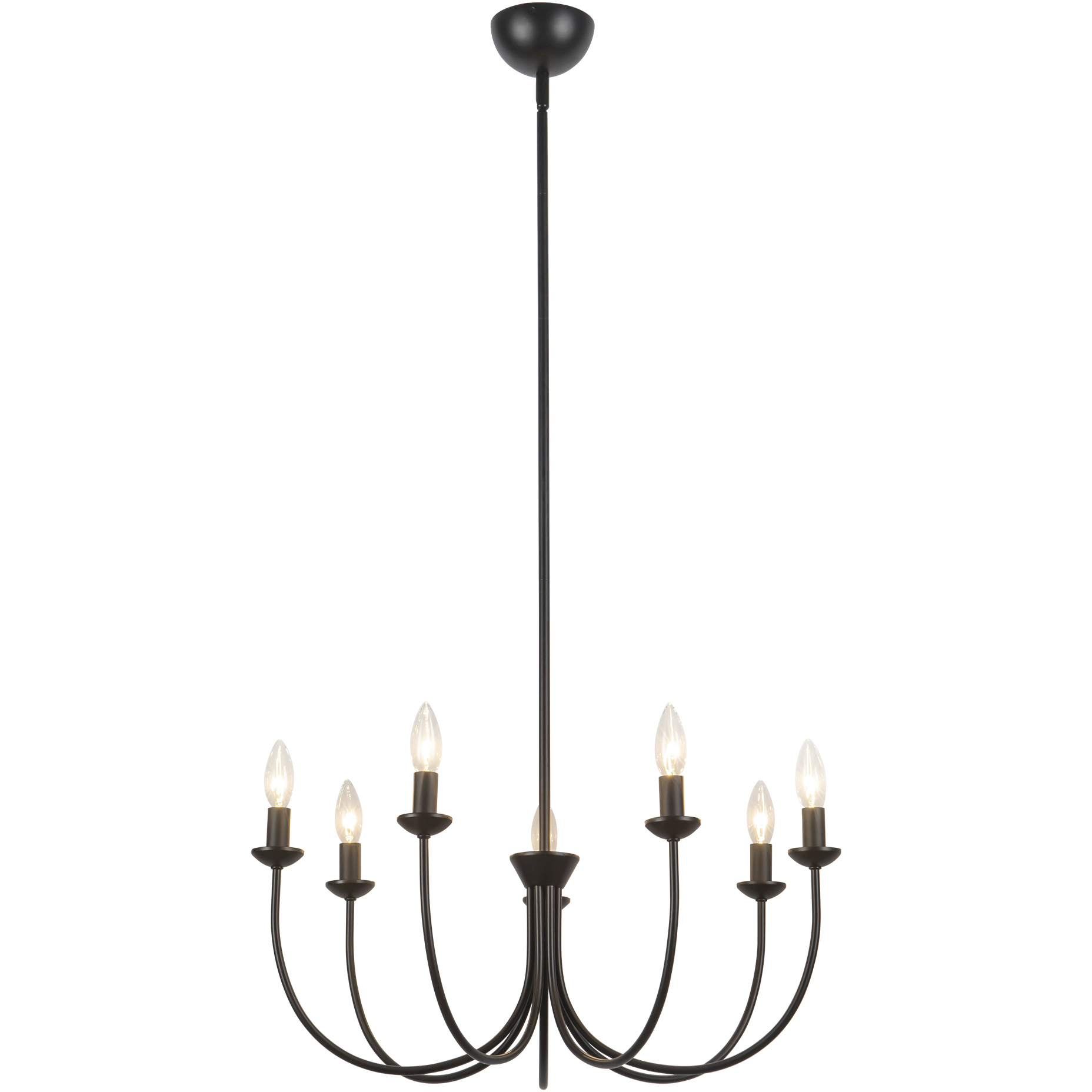 Alora Mood Ember 7 Light 25.75 inch Matte Black Chandelier Ceiling Light