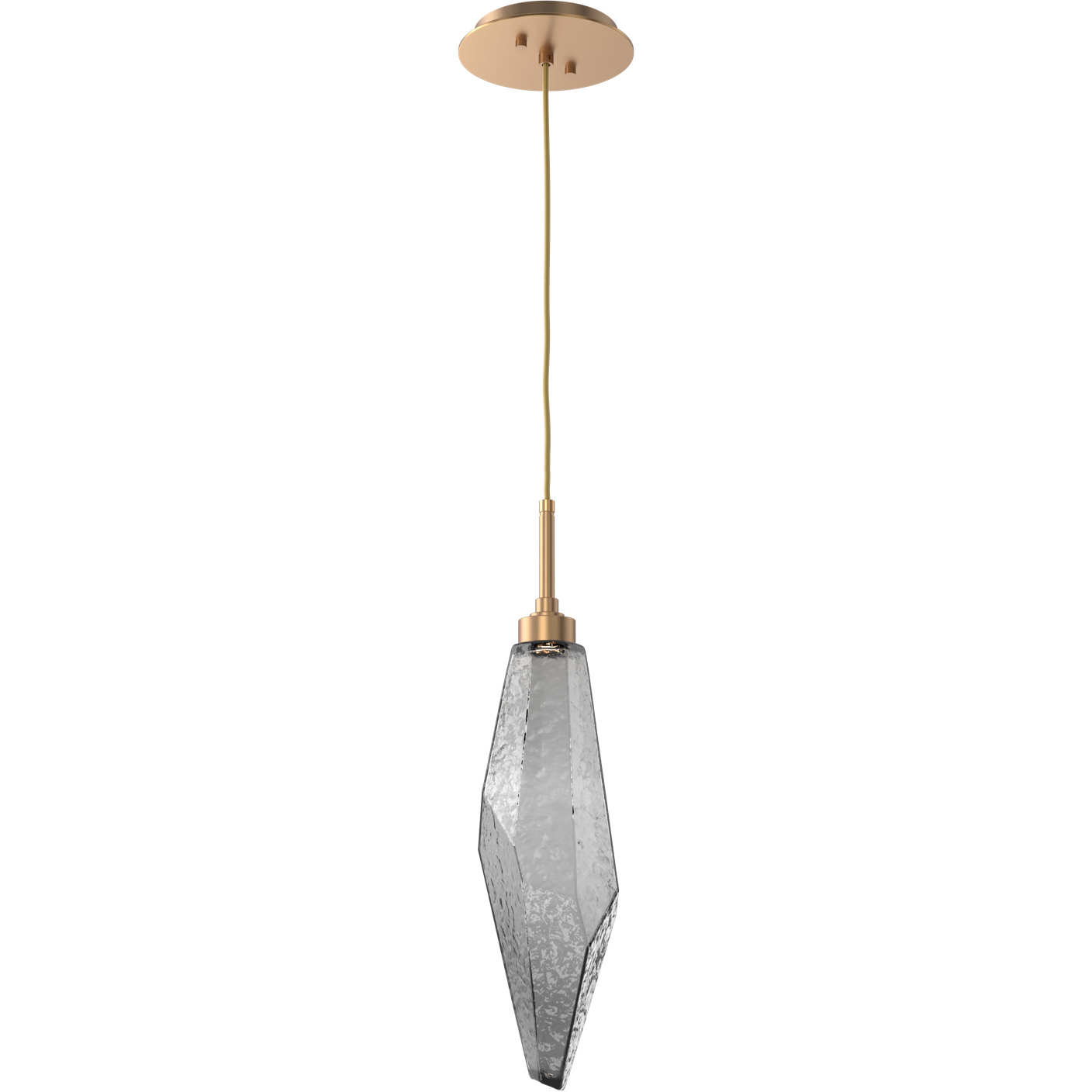 Rock Crystal LED 4.7 inch Novel Brass Pendant Ceiling Light in Chilled Smoke, 2700K LED