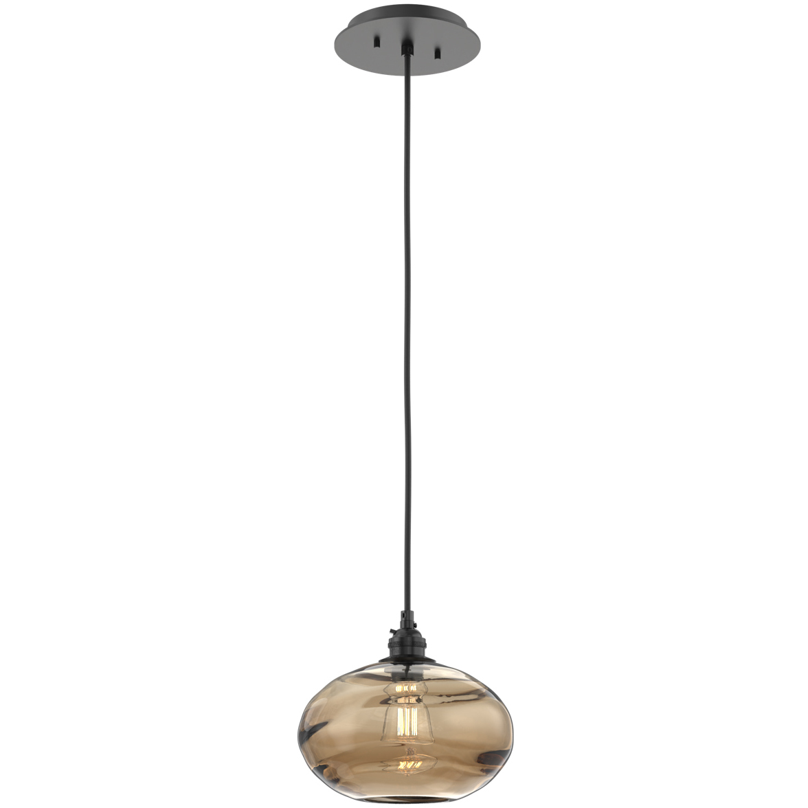 Coppa 1 Light 8 inch Matte Black Pendant Ceiling Light in Coppa Bronze