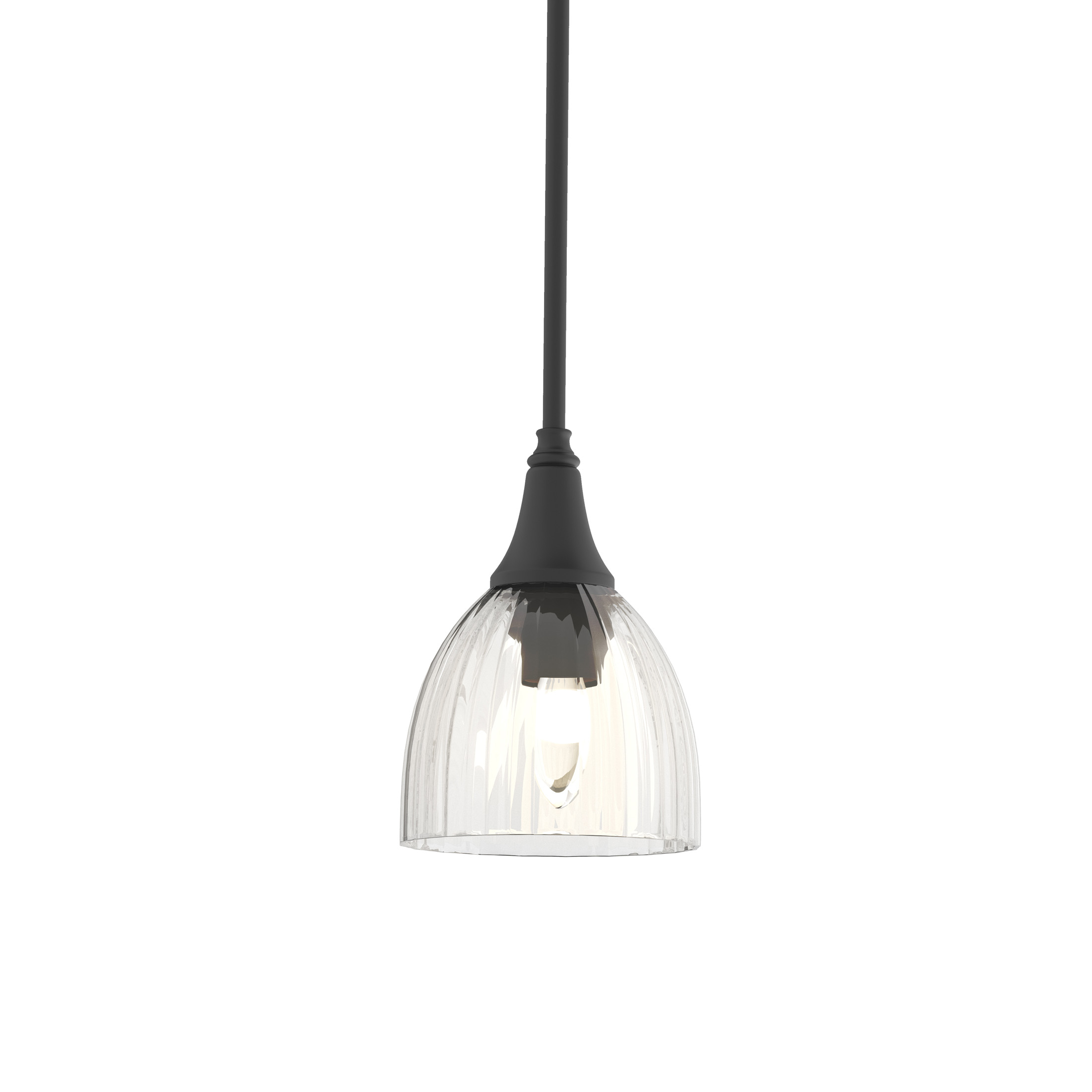 Trumpet 1 Light 5.91 inch Black Mini Pendant Ceiling Light in Water