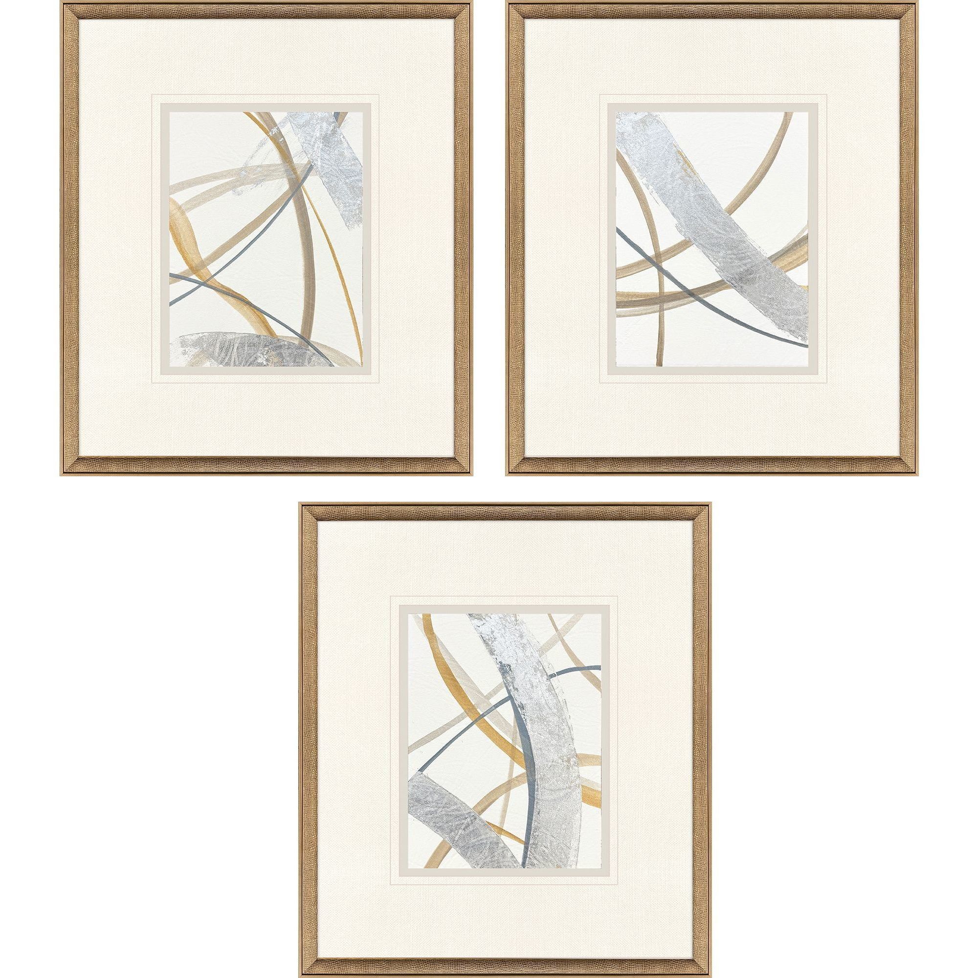 Crossing Paths Blue and Metallic and White Framed Art, The Studio