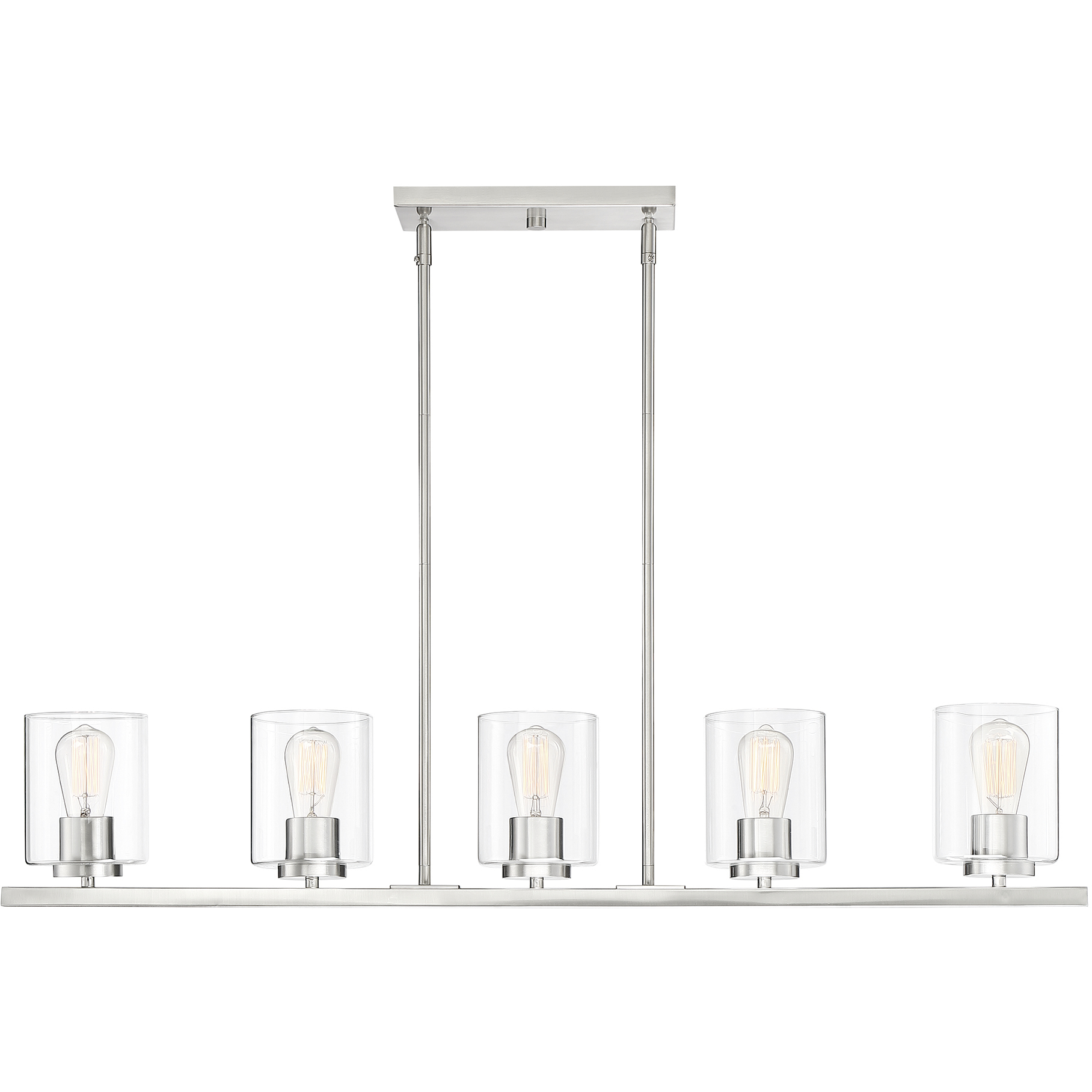 Liam 5 Light 42.75 inch Satin Platinum Island Ceiling Light