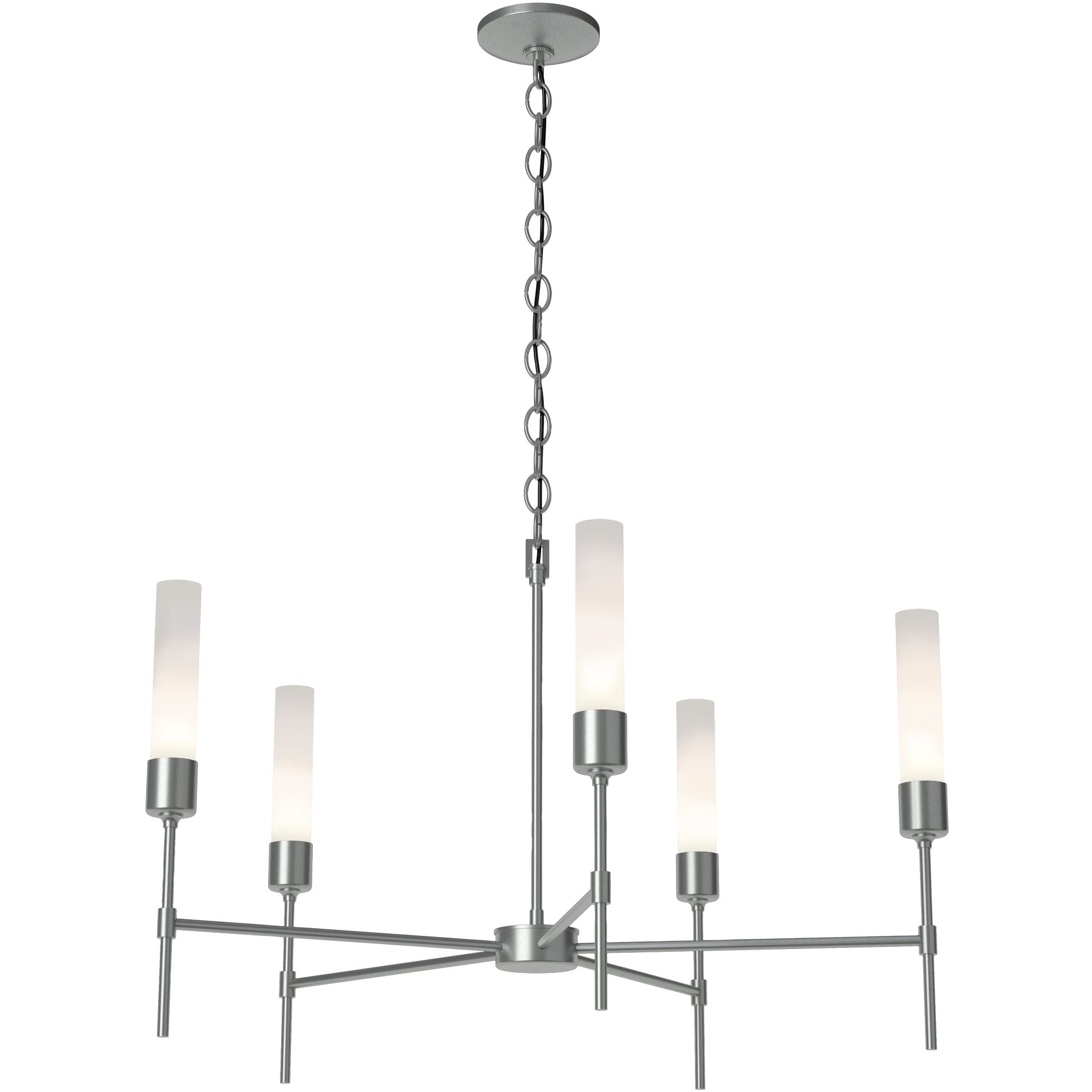 Vela 5 Light 30.3 inch Vintage Platinum Chandelier Ceiling Light in Frosted