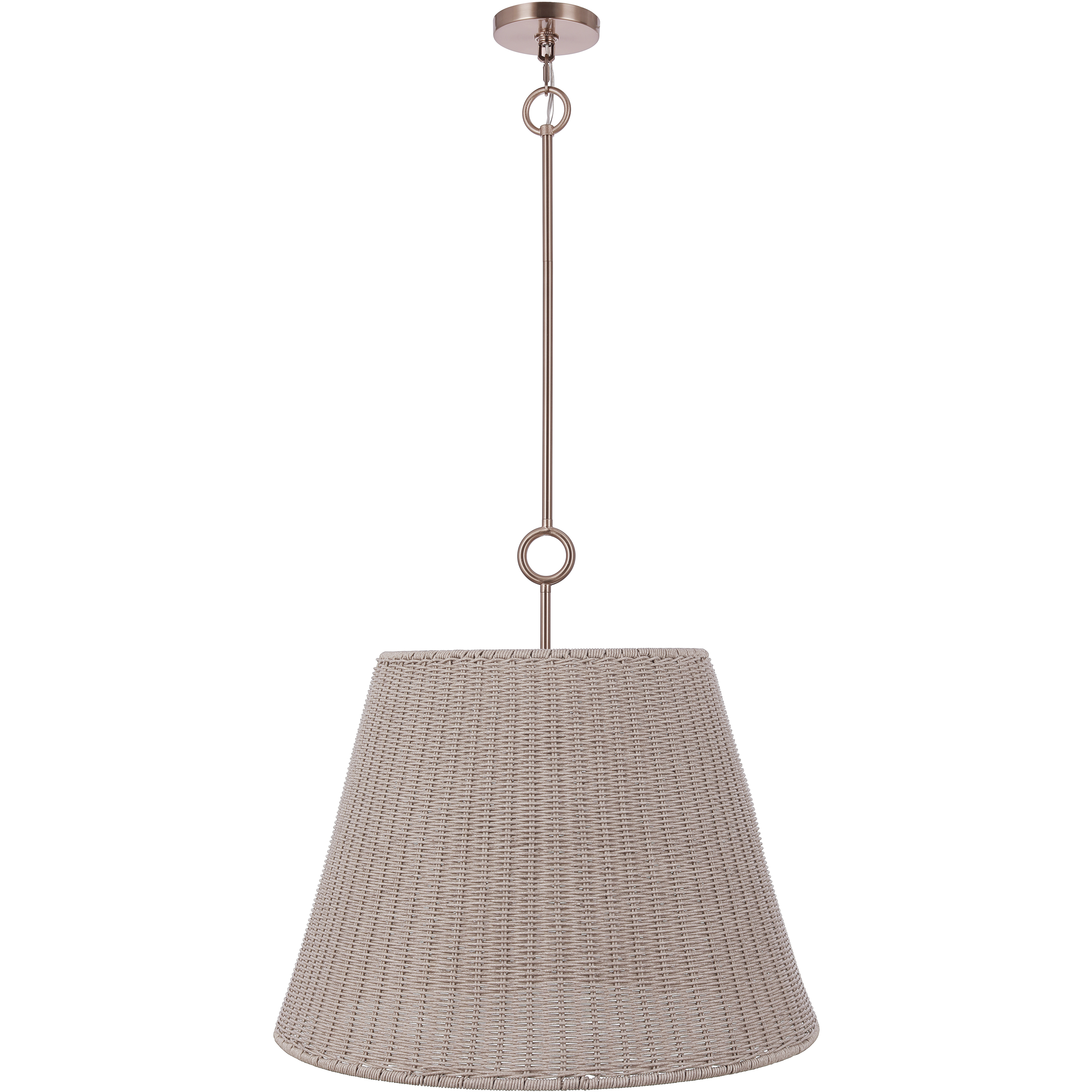 Kirsten 3 Light 24 inch Premium Bronze Pendant Ceiling Light in White Rattan