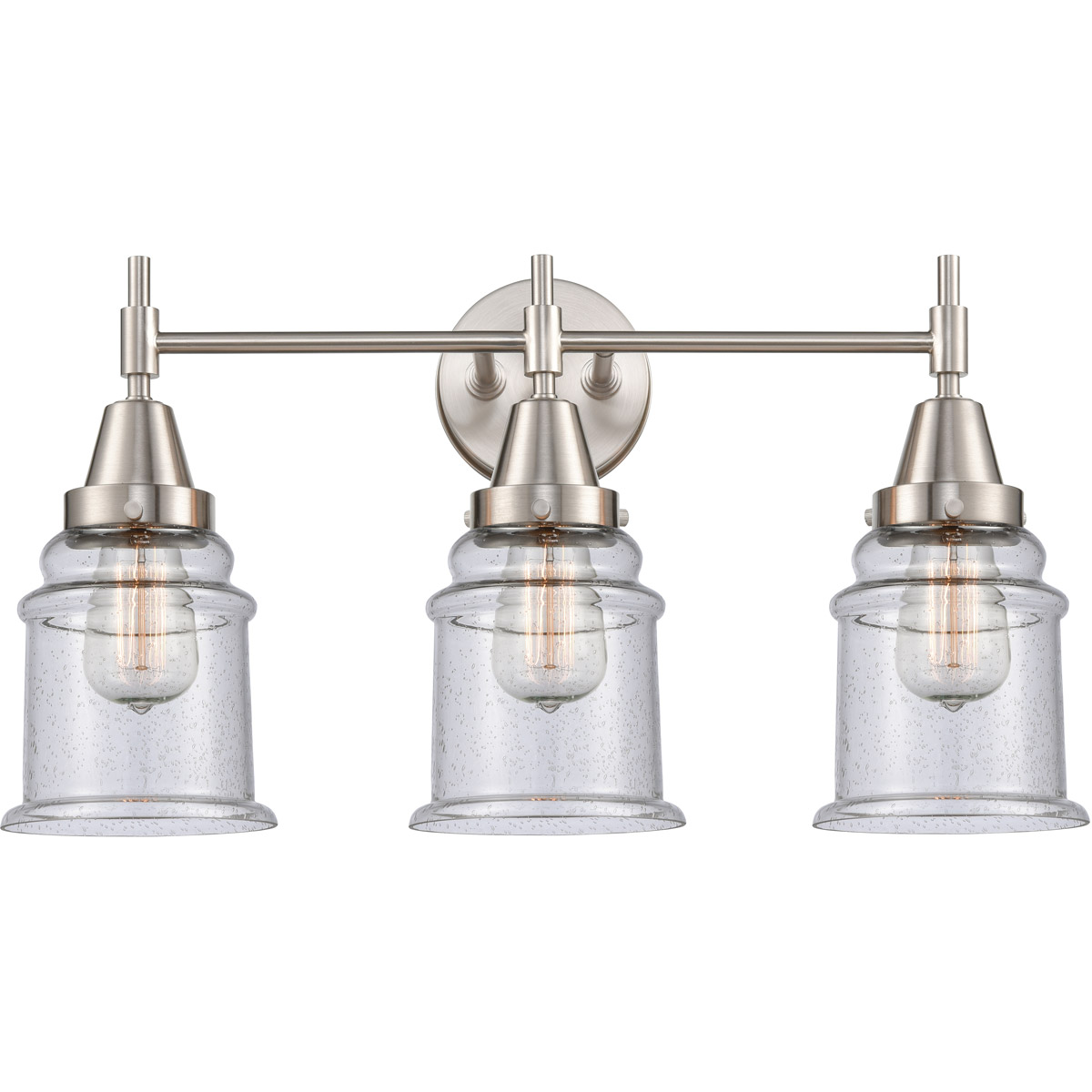 Caden LED 24 inch Satin Nickel Bath Vanity Light Wall Light in Seedy Glass