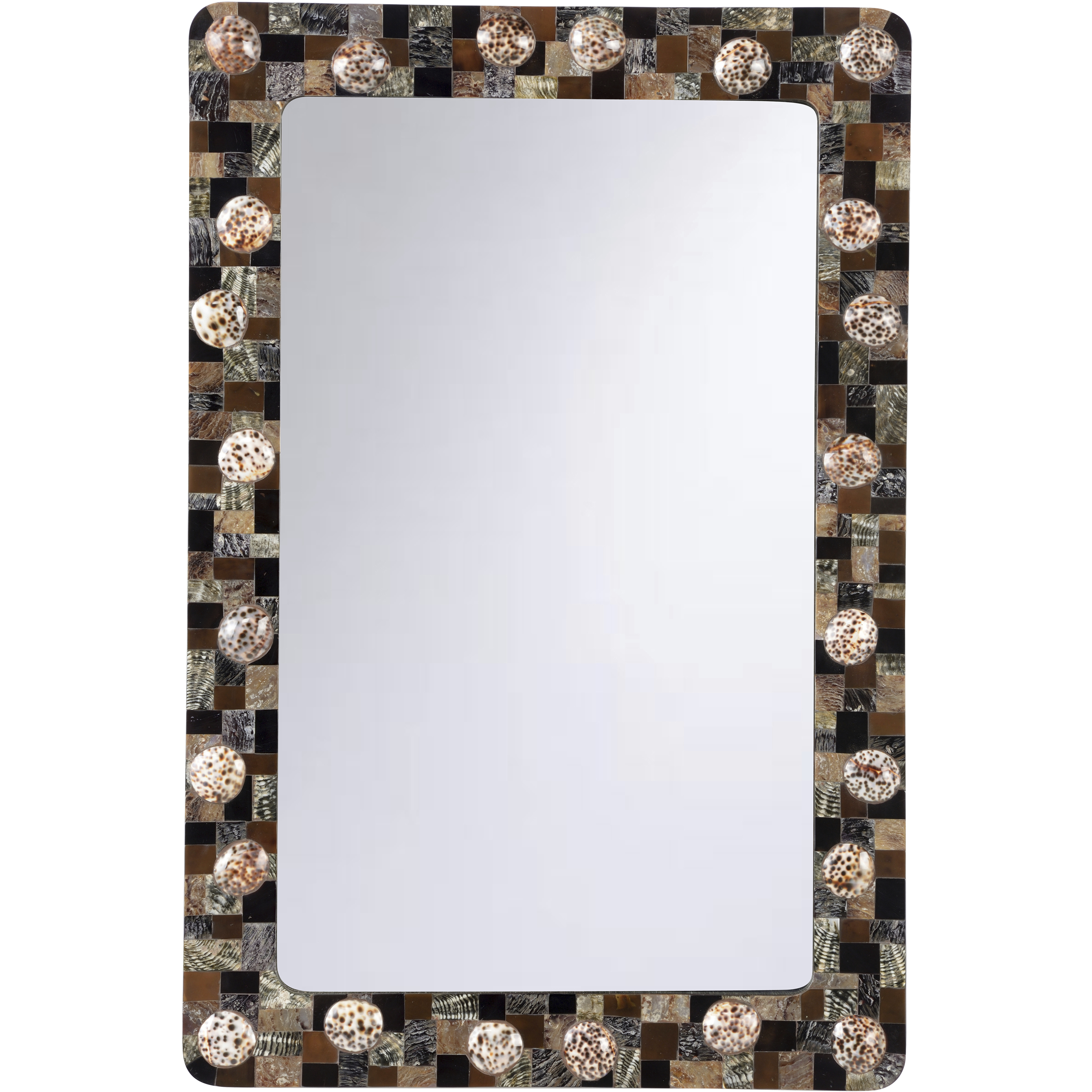 Mariel 30 X 20 inch Brown and White/Cream Mirror