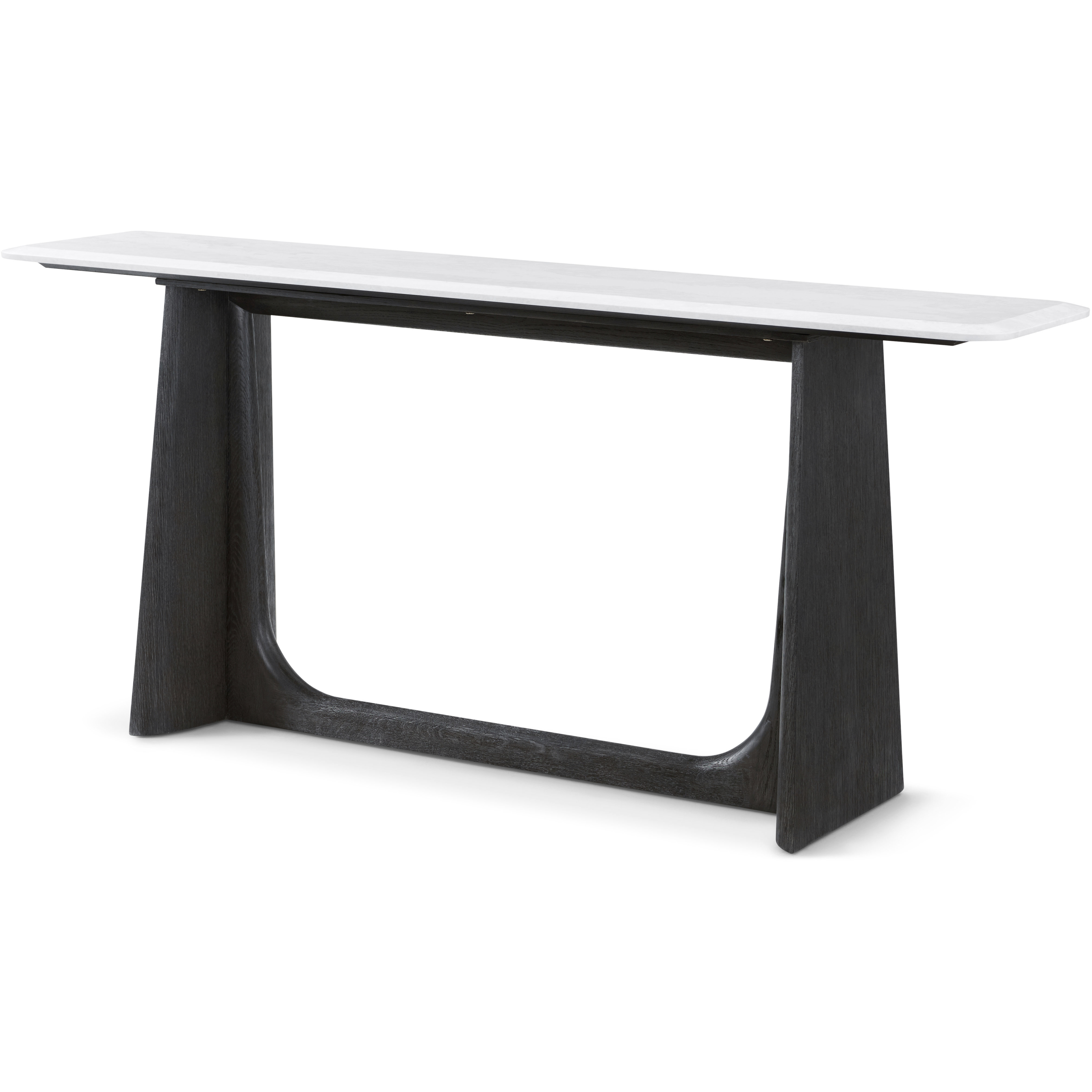 Repose 72 X 16 inch Charcoal Oak Console Table, Wooden with Quartz Top