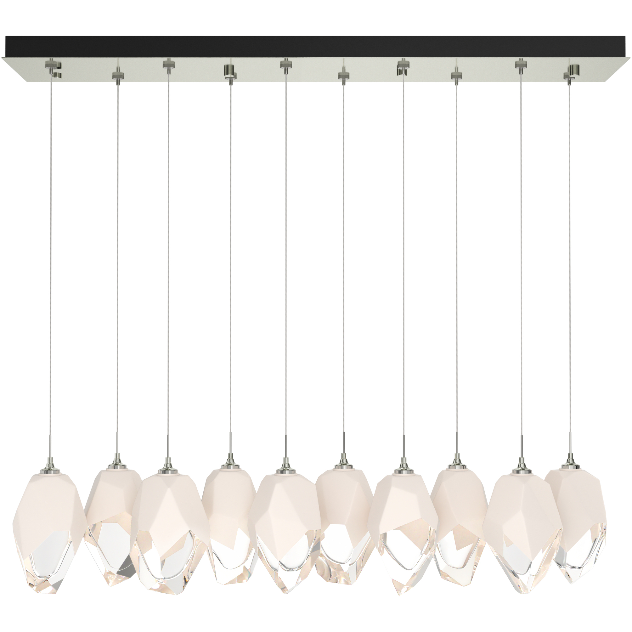 Chrysalis 10 Light 44.7 inch Sterling Pendant Ceiling Light in White Crystal, Long