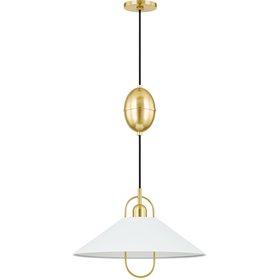 Mariel 1 Light 18 inch Aged Brass/Soft White Pendant Ceiling Light in Aged Brass and Soft White