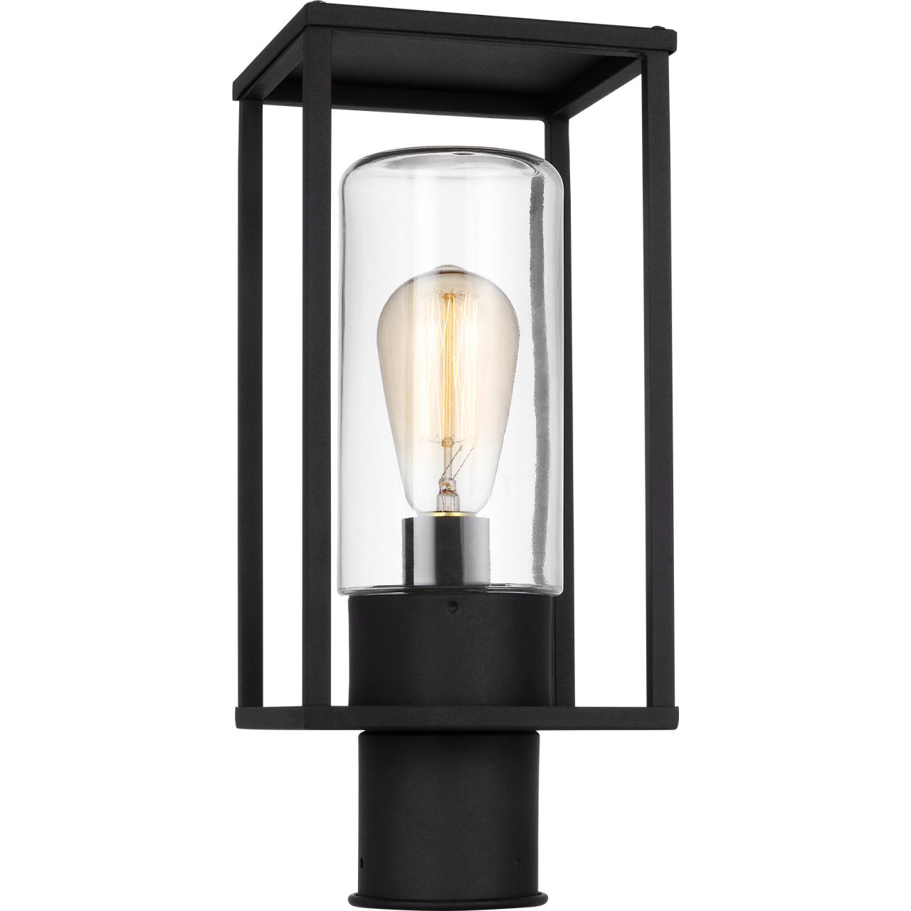 Vado 1 Light 15 inch Black Post Lantern