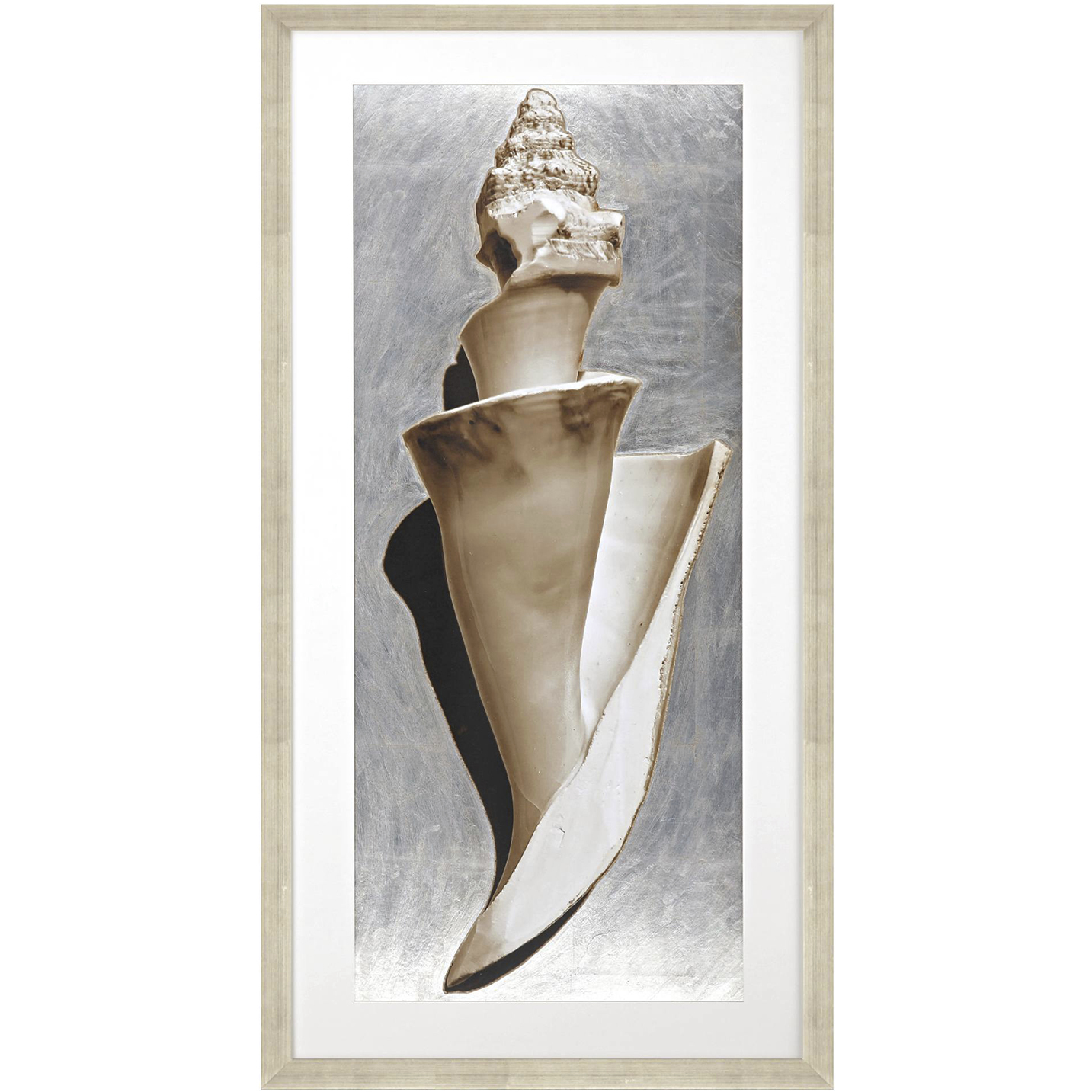 Modern Shell Sepia and Metallic and Neutral Framed Art, The Studio