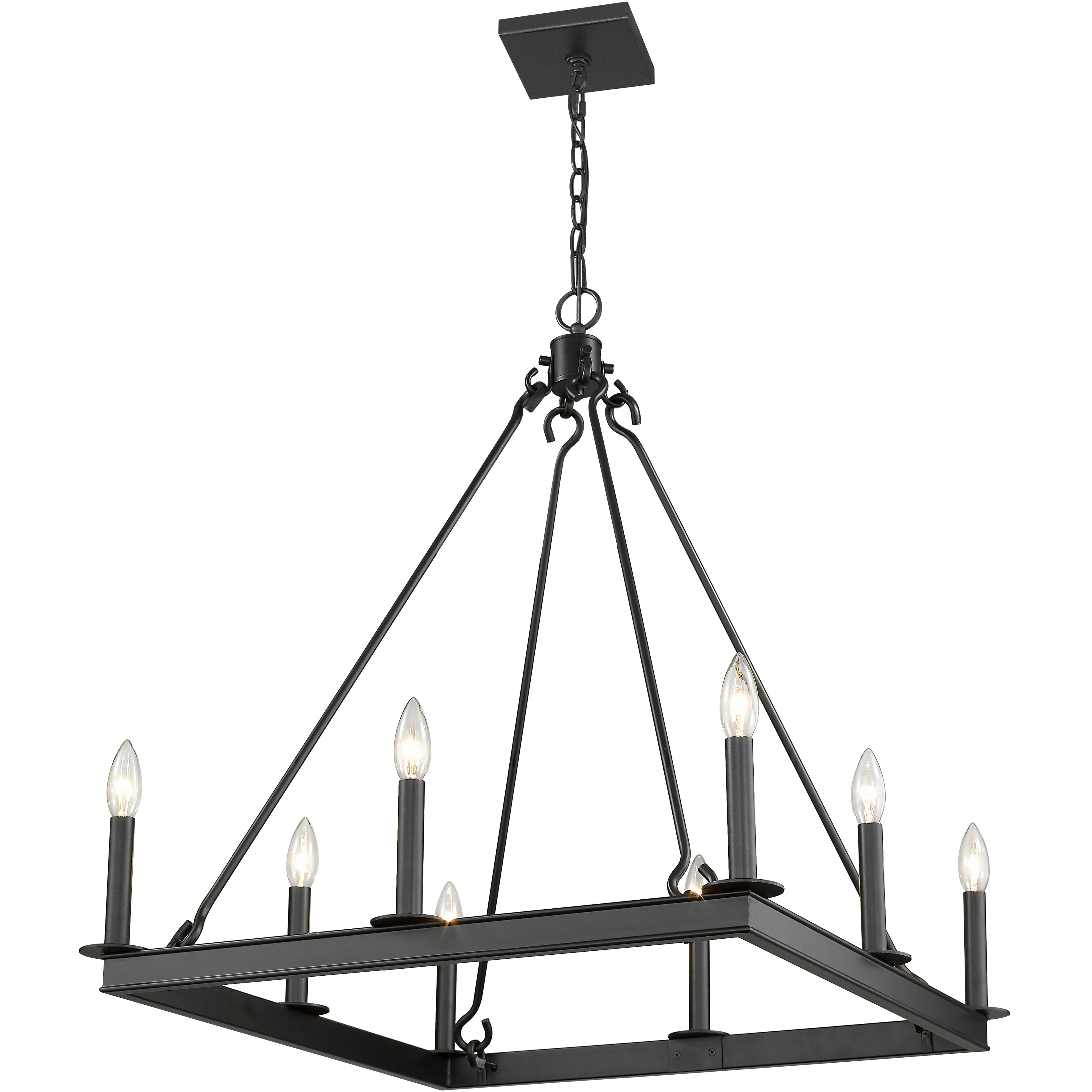 Barclay 8 Light 26 inch Matte Black Chandelier Ceiling Light