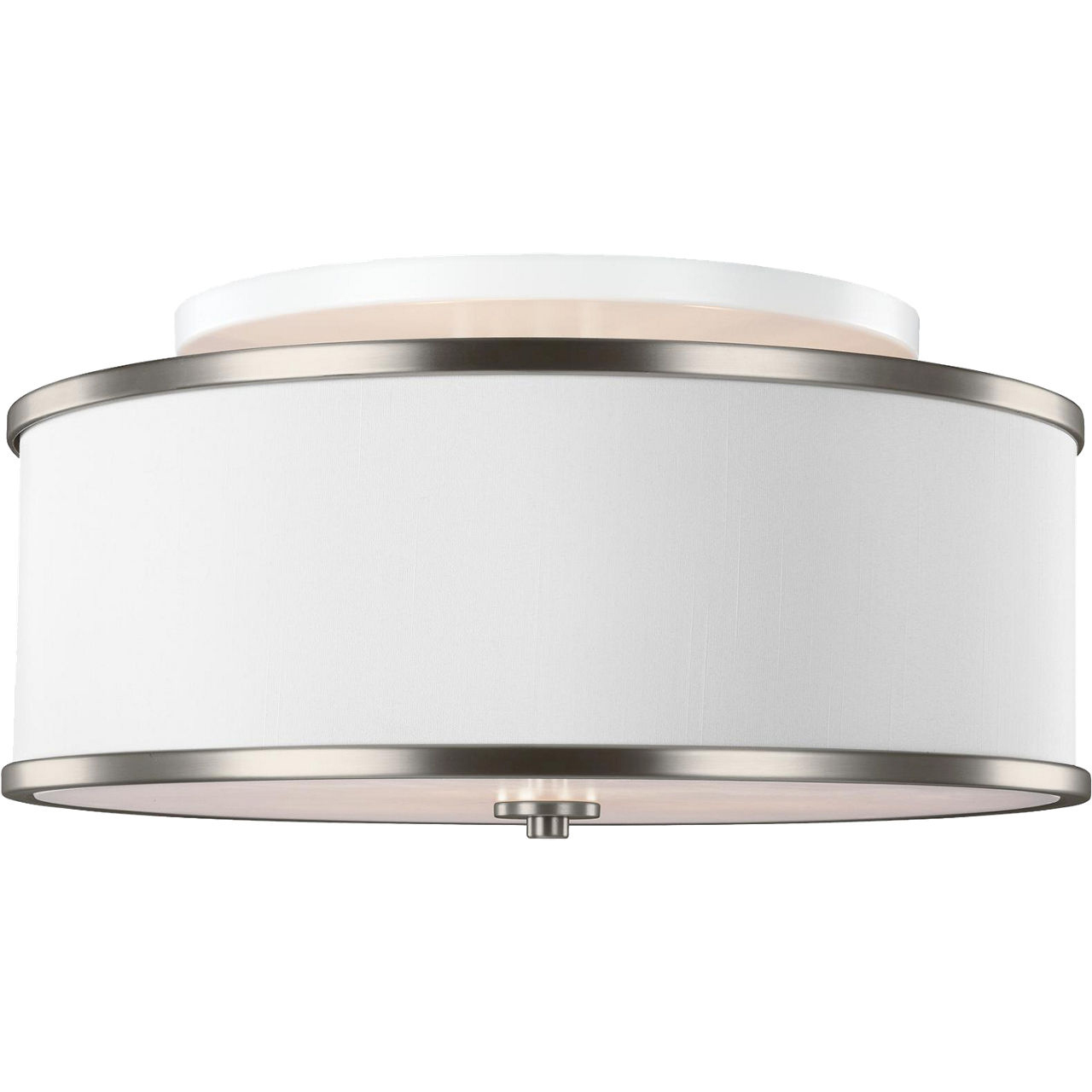 Sean Lavin Lennon 3 Light 20 inch Satin Nickel Semi-Flush Mount Ceiling Light, White Shantung
