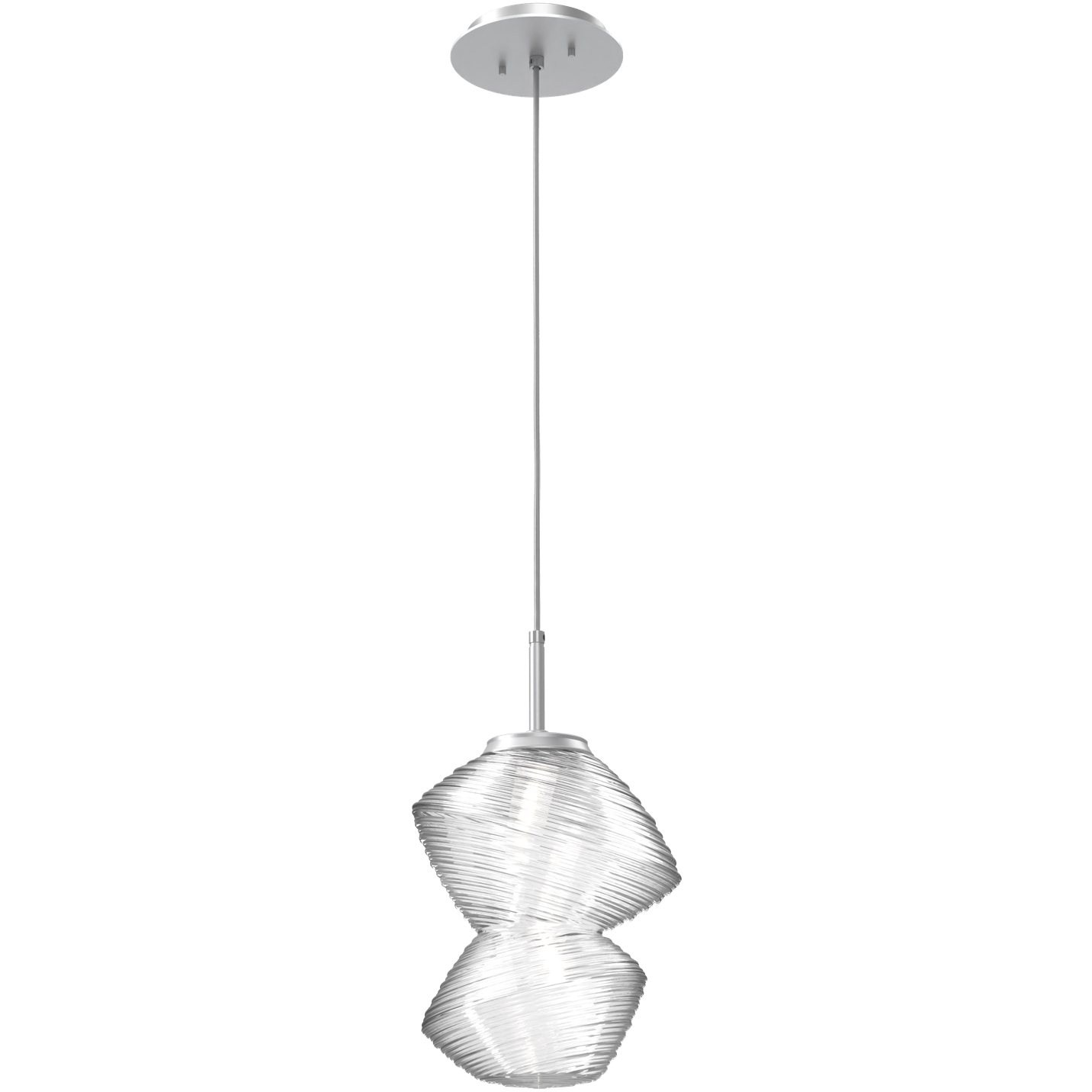 Mesa LED Classic Silver Pendant Ceiling Light in Clear, 2700K LED