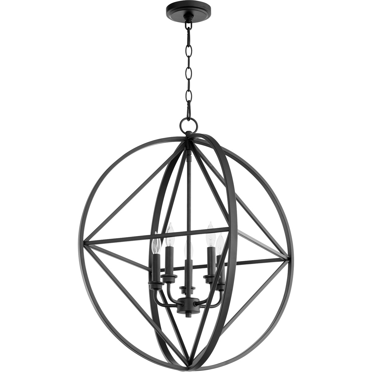 Prolate 5 Light 23.75 inch Noir Pendant Ceiling Light