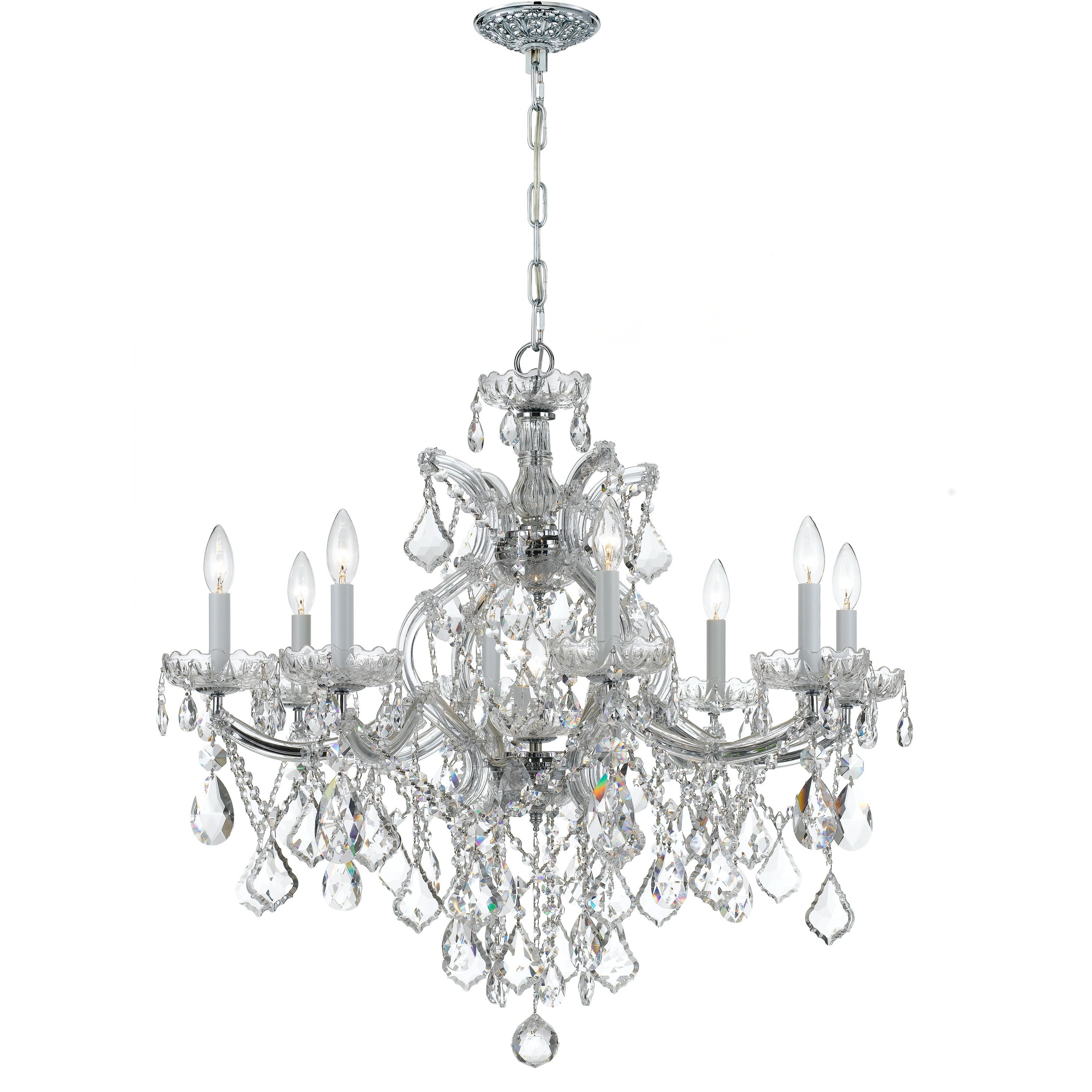 Maria Theresa 9 Light 28 inch Polished Chrome Chandelier Ceiling Light in Clear Spectra