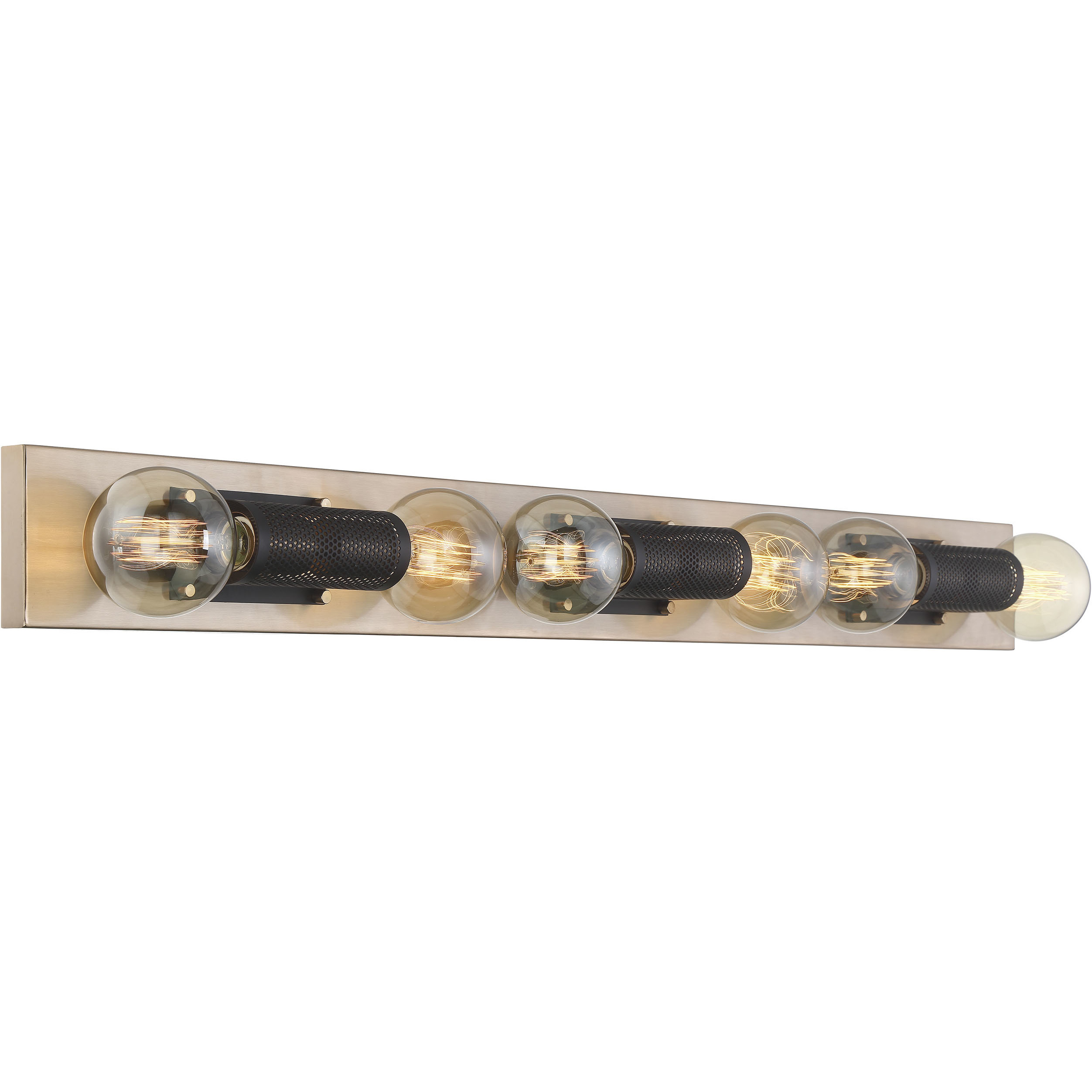Passage 6 Light 45 inch Copper Brushed Brass and Black Vanity Light Wall Light