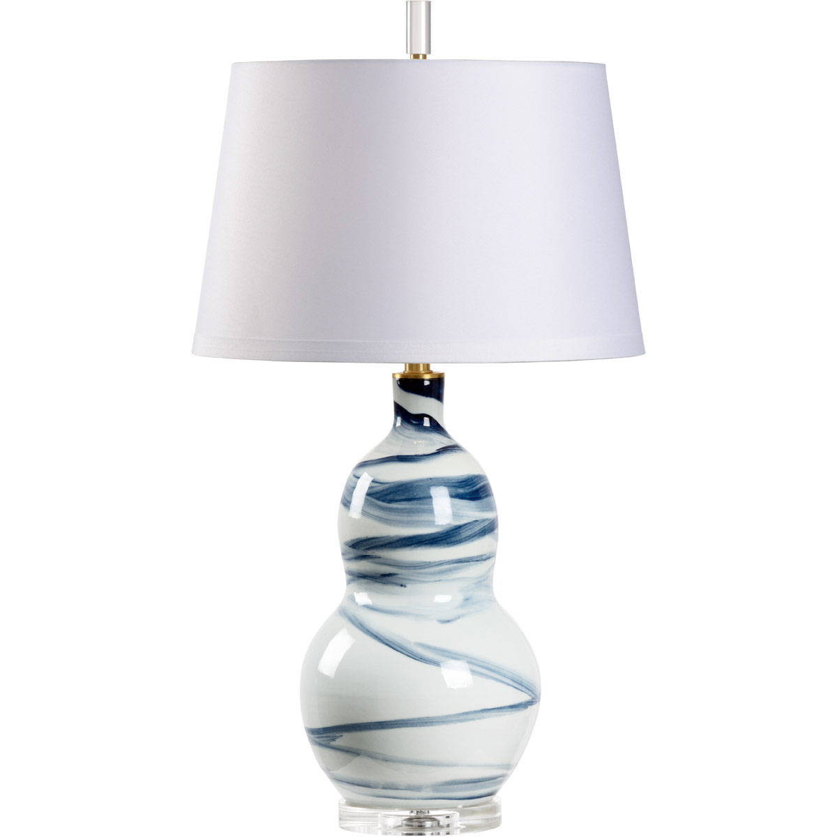 Wildwood 32 inch 100 watt Blue/White Glaze Table Lamp Portable Light