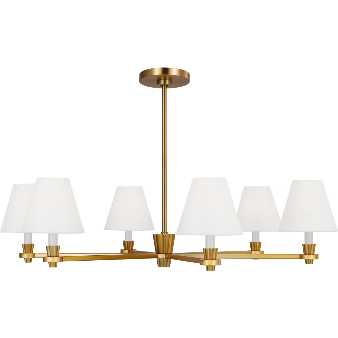 AH by Alexa Hampton Paisley 6 Light 36 inch Burnished Brass Chandelier Ceiling Light