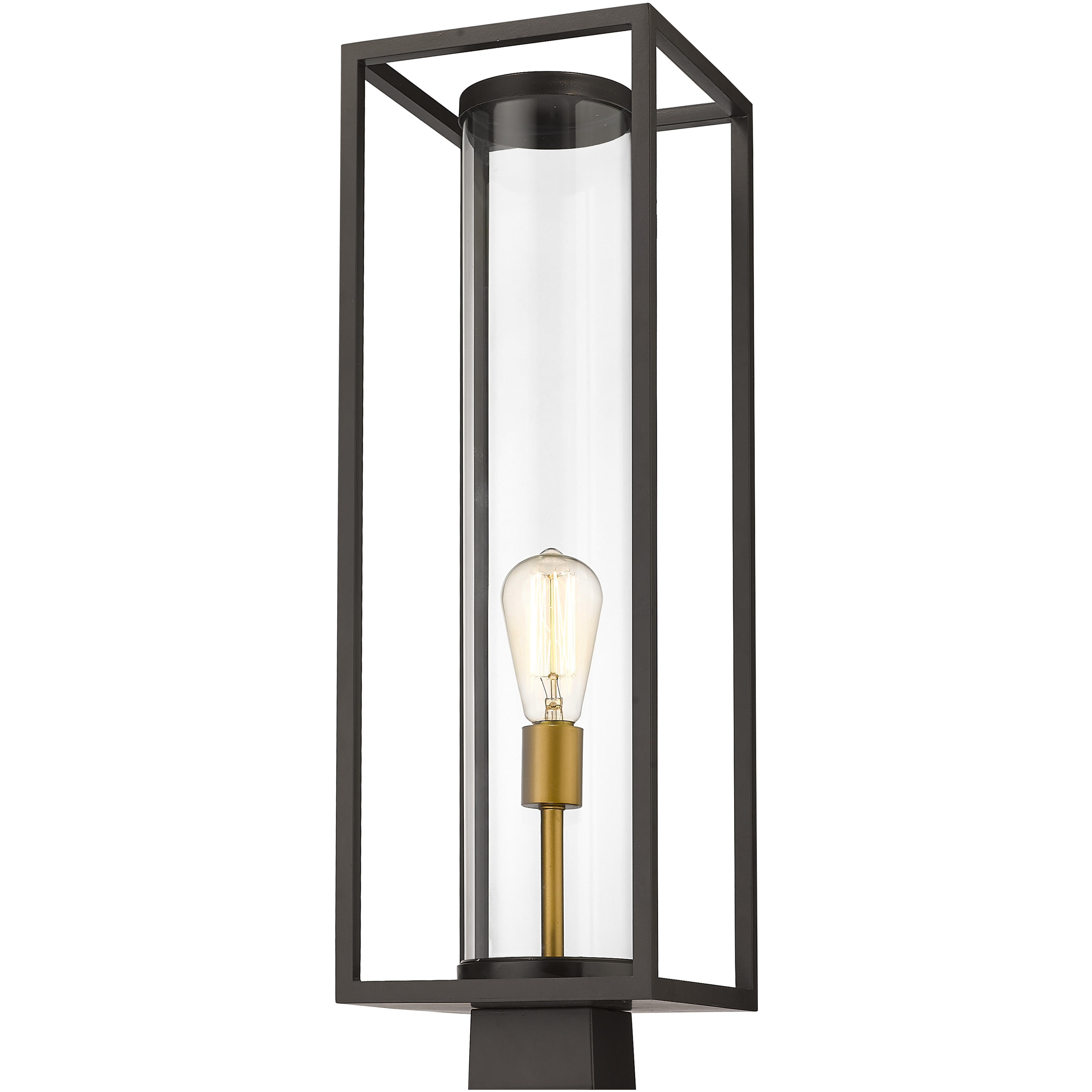 Dunbroch 1 Light 26.25 inch Deep Bronze and Outdoor Brass Outdoor Post Mount Fixture