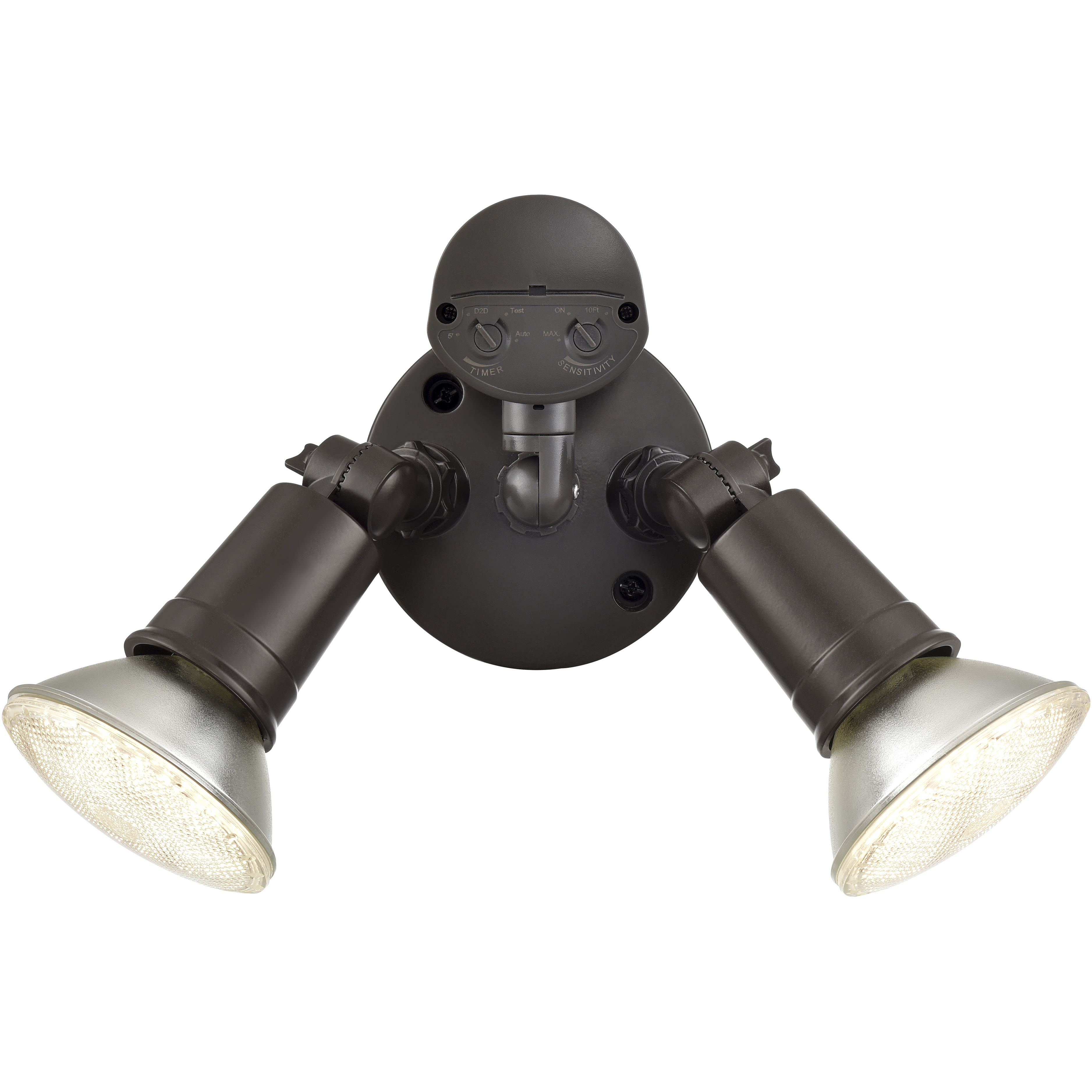 Twin Head Basic 2 Light 4.75 inch Powder Coated Bronze Outdoor Security Flood Light