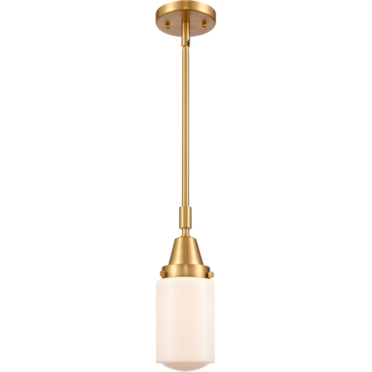 Franklin Restoration Dover LED 5 inch Satin Gold Mini Pendant Ceiling Light in Matte White Glass