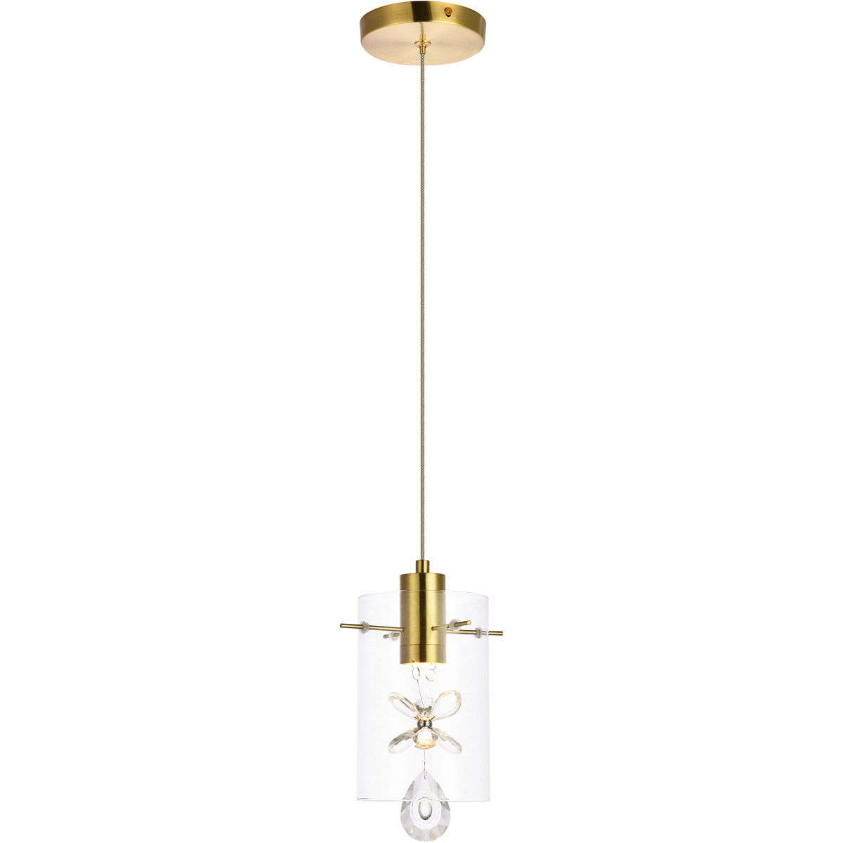 Hana 1 Light 6.5 inch Gold Pendant Ceiling Light