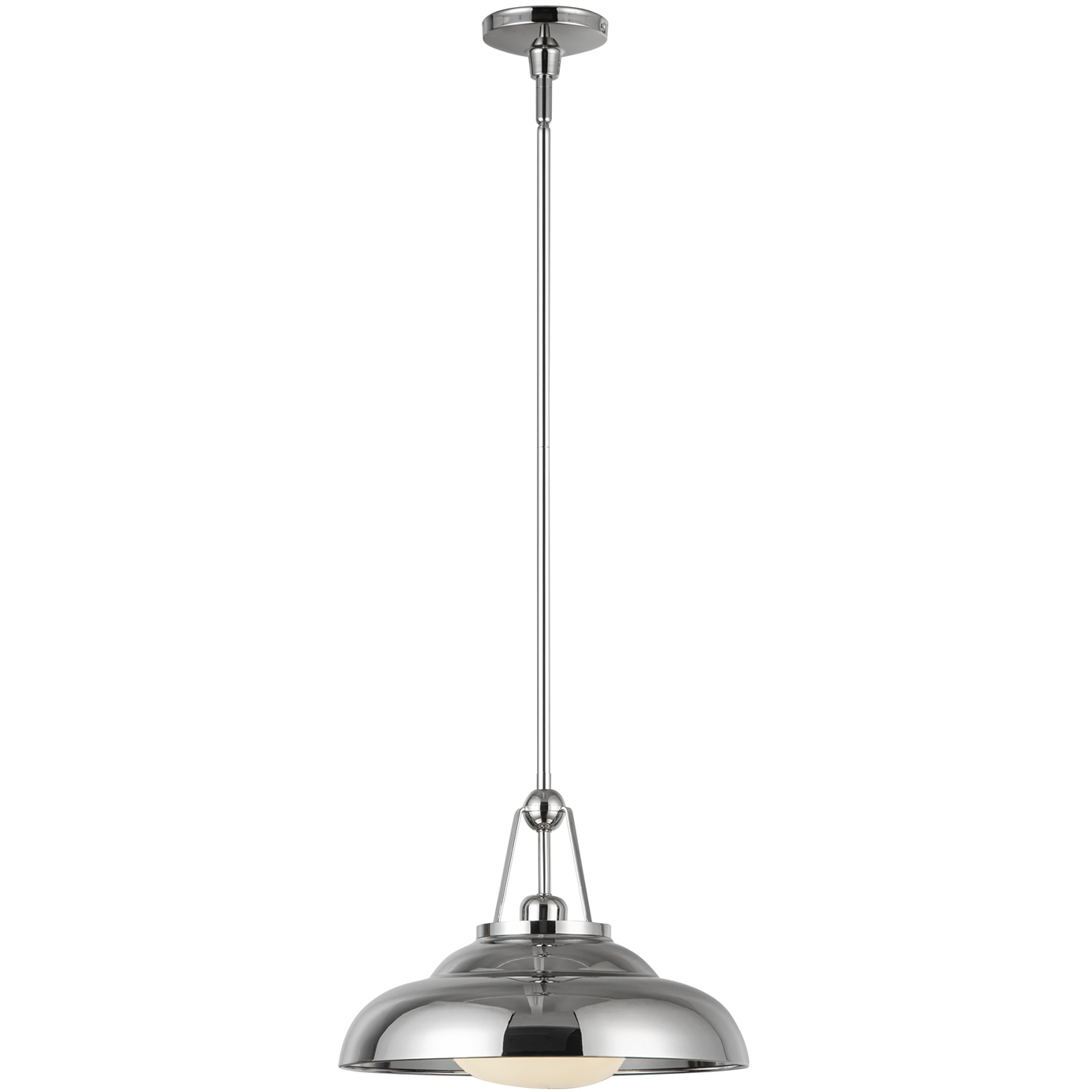 Palmetto 1 Light 14.5 inch Polished Nickel/Glossy Opal Pendant Ceiling Light