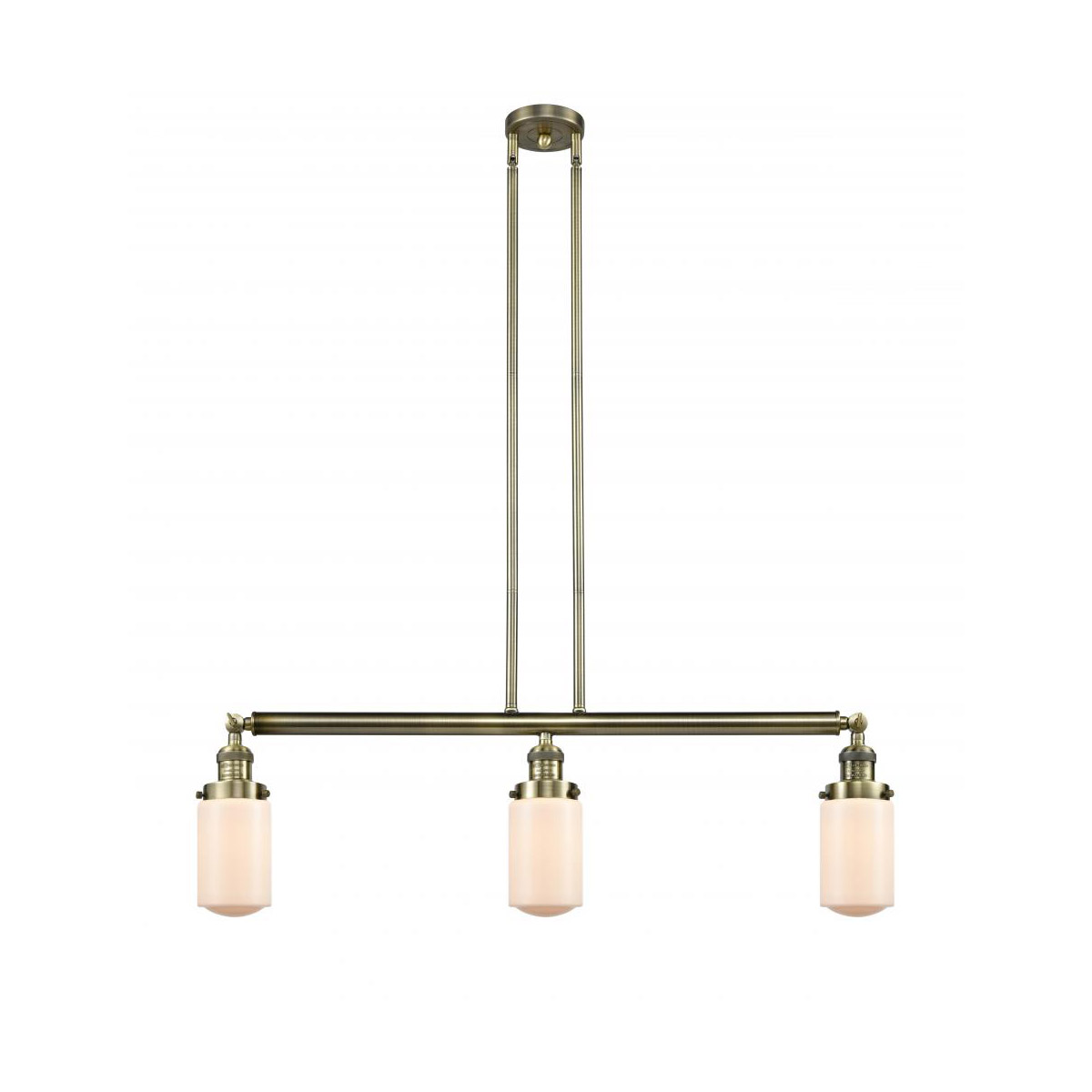 Franklin Restoration Dover LED 37 inch Antique Brass Island Light Ceiling Light in Matte White Glass, Franklin Restoration
