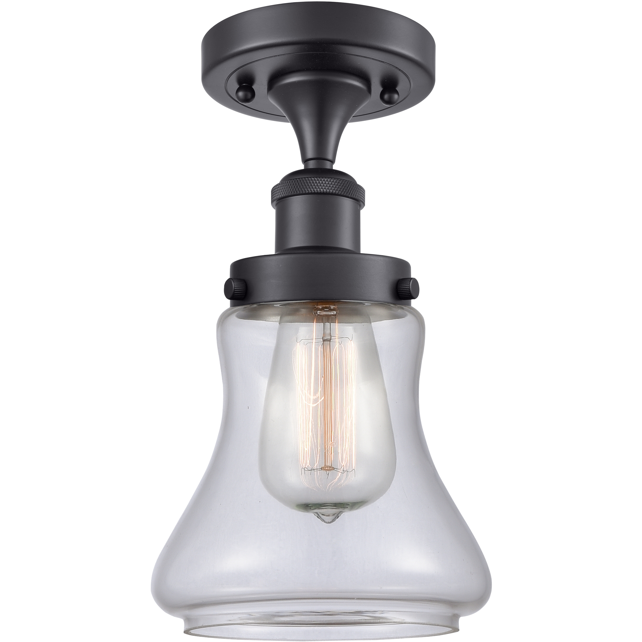Bellmont 1 Light 6.5 inch Matte Black Semi-Flush Mount Ceiling Light
