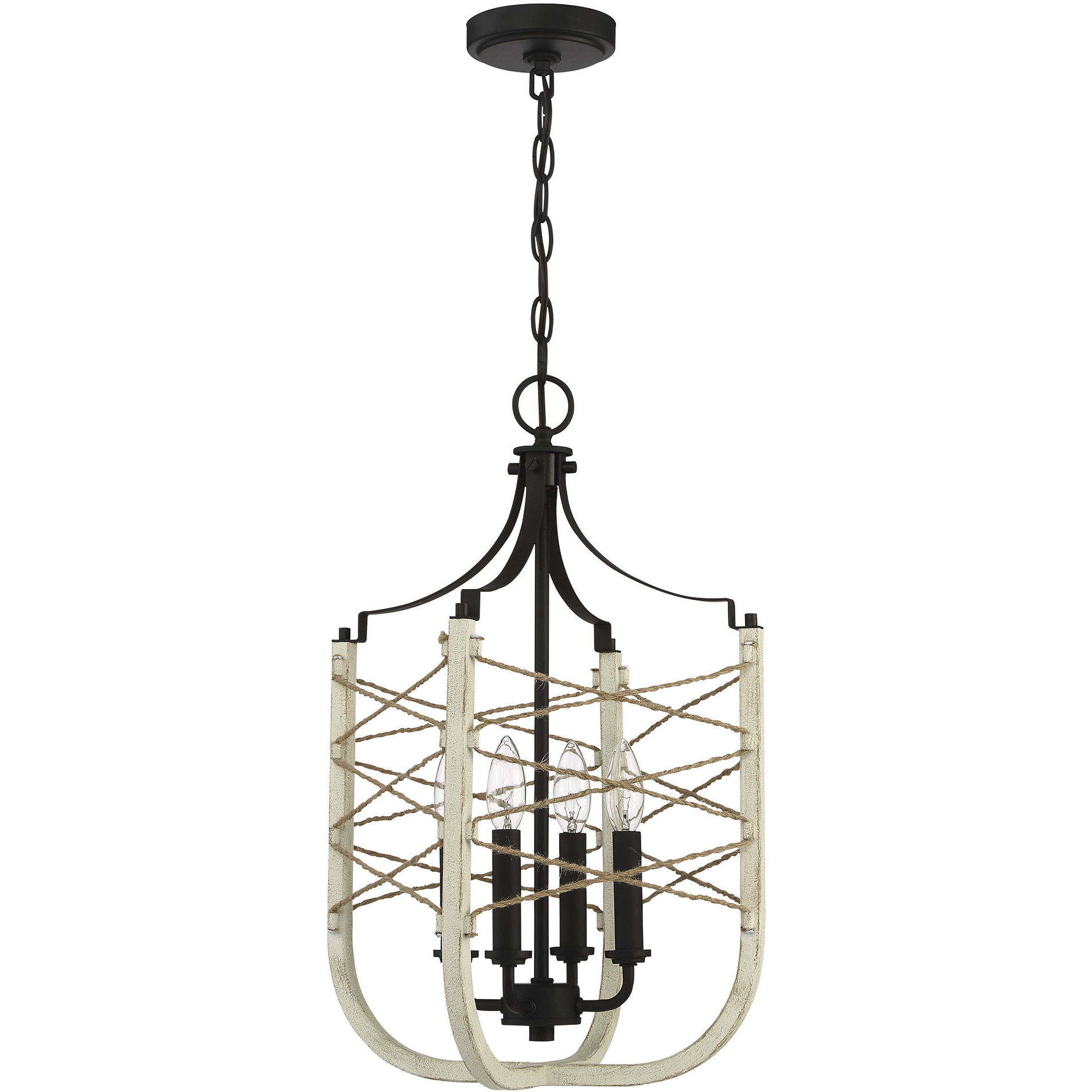 Cavendish 4 Light 14 inch Cottage White/Espresso Foyer Light Ceiling Light