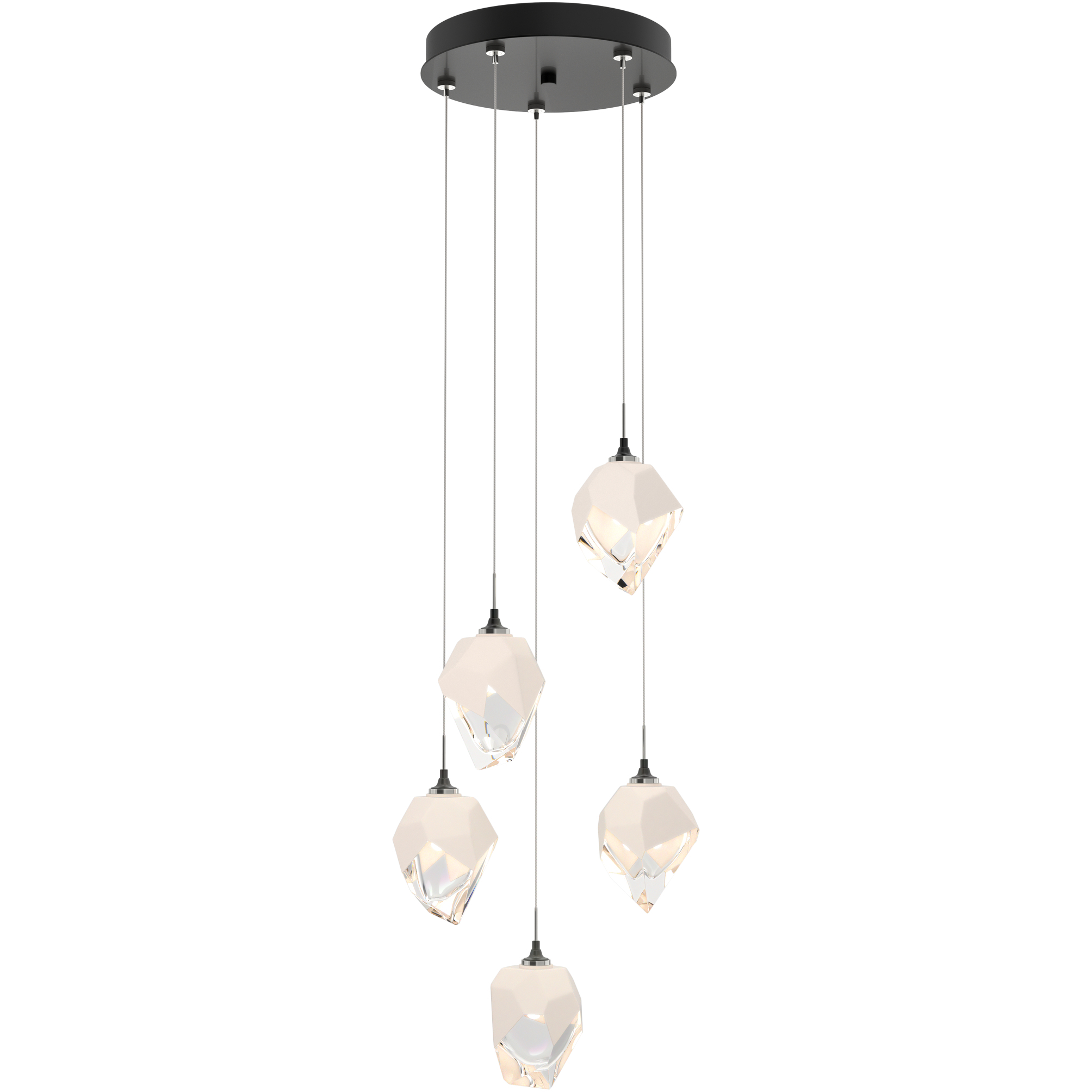 Chrysalis 5 Light 15.4 inch Ink Pendant Ceiling Light in White Crystal, Standard