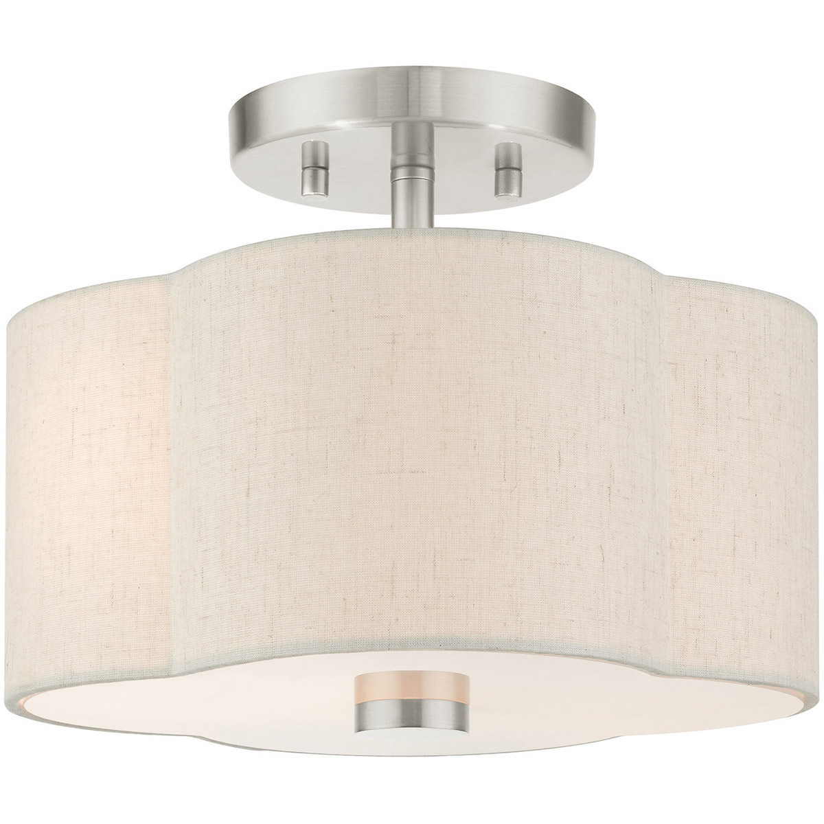 Solstice 2 Light 11 inch Brushed Nickel Semi Flush Ceiling Light