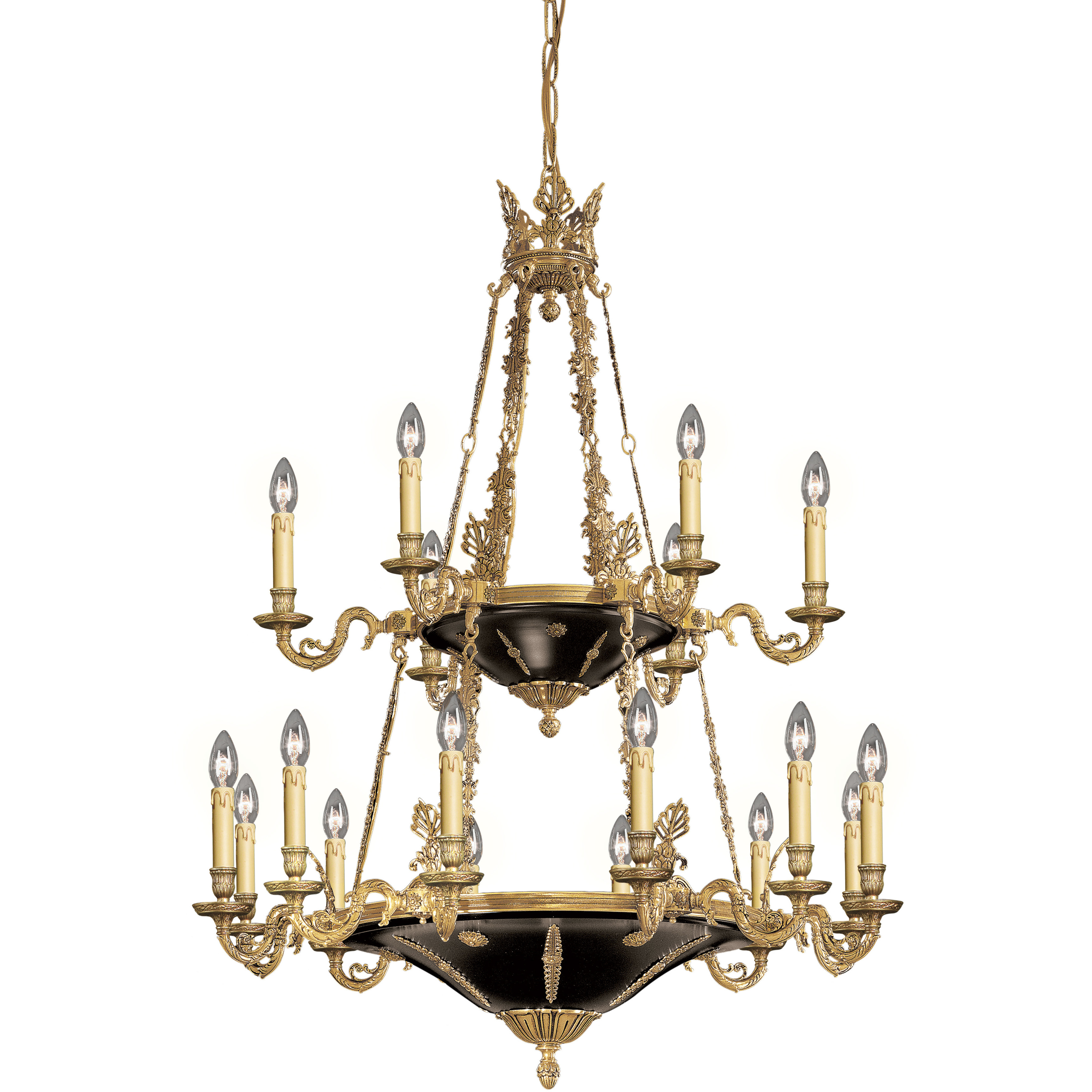Metropolitan Family Collection 18 Light 34 inch Dore Gold with Black Accents Chandelier Ceiling Light