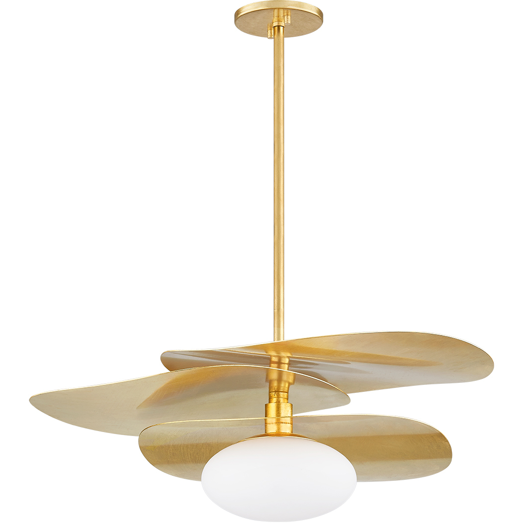 Allida 1 Light 30 inch Vintage Gold Leaf Pendant Ceiling Light