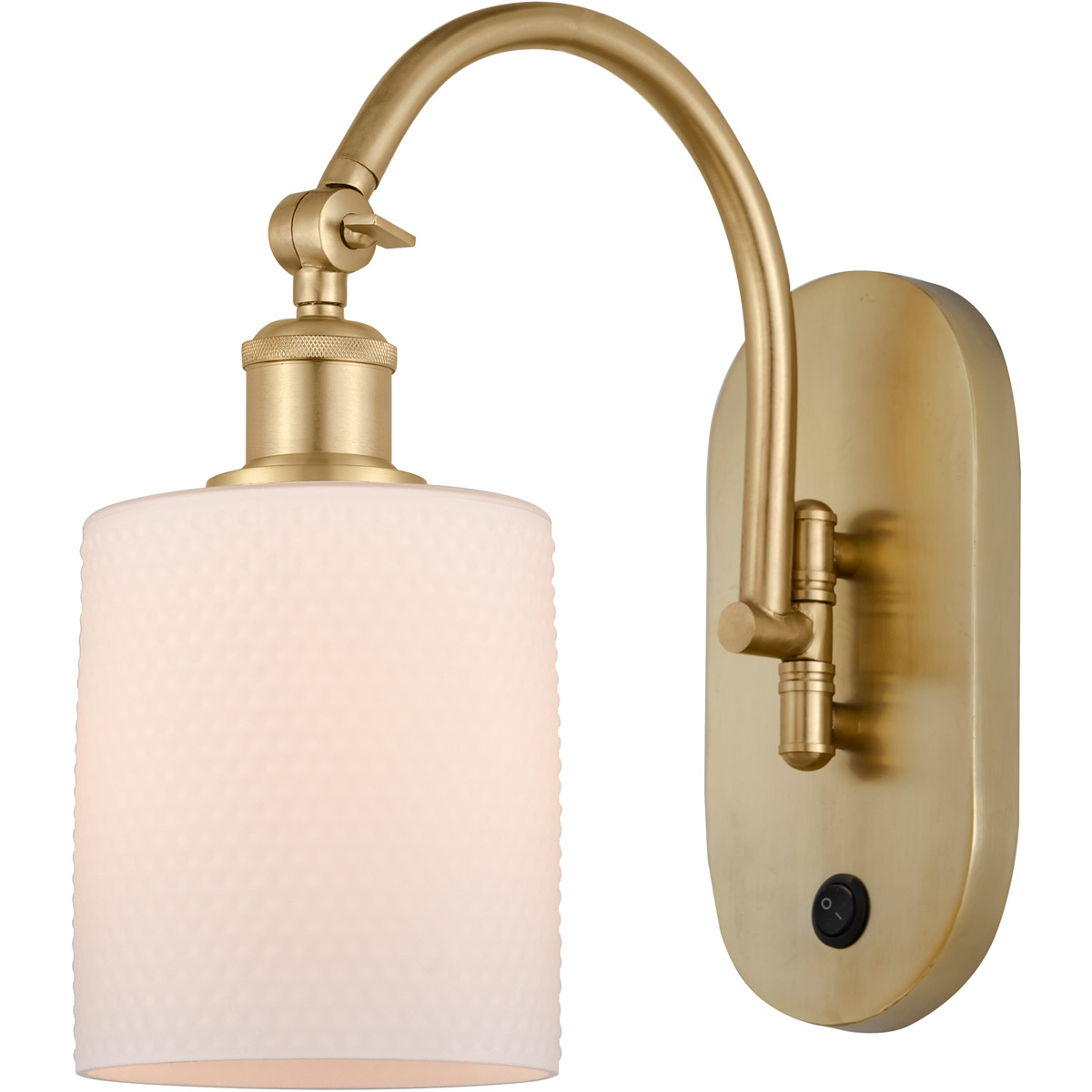 Ballston Cobbleskill LED 5.3 inch Satin Gold Sconce Wall Light in Matte White Glass