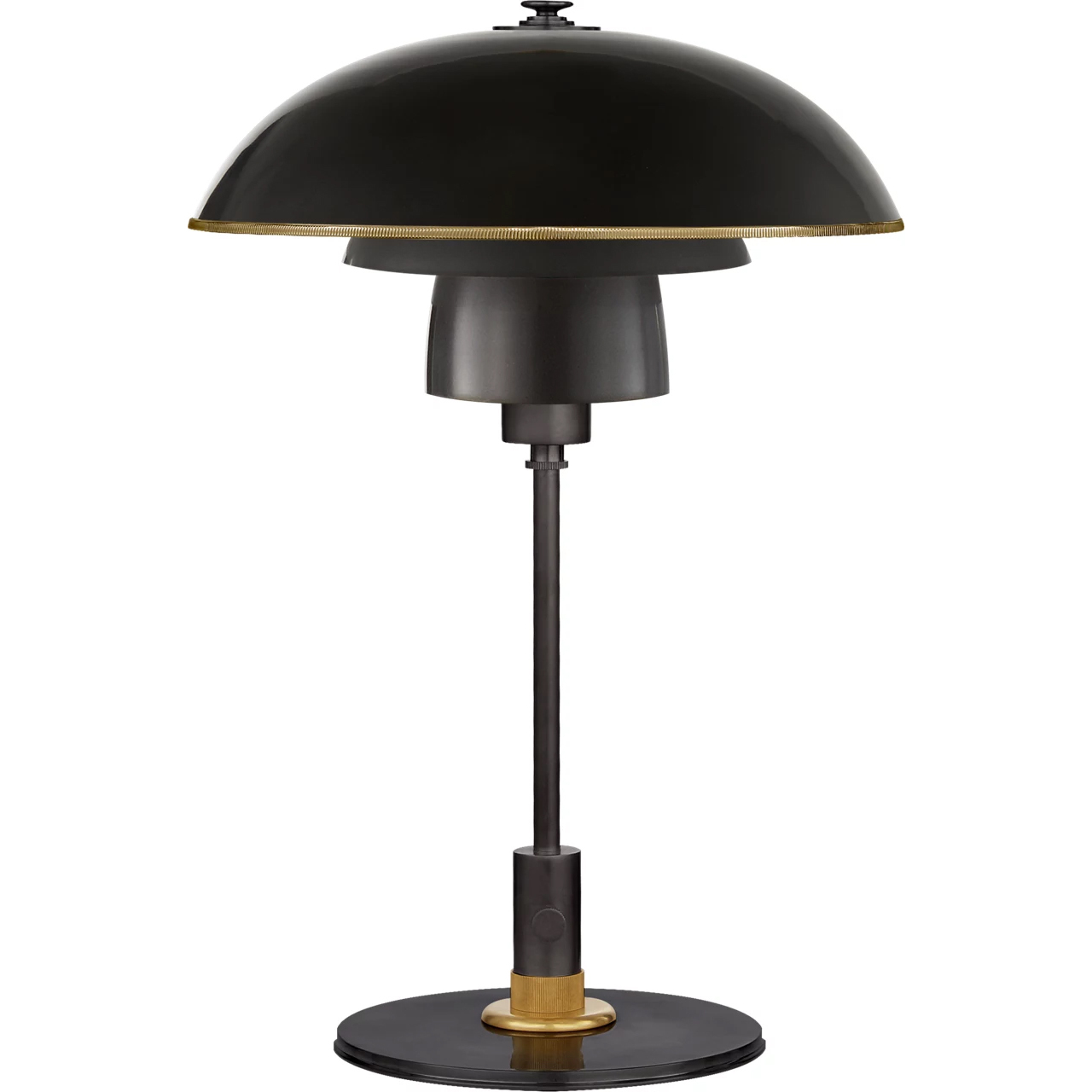 Thomas O'Brien Whitman 19 inch 60 watt Bronze and Hand-Rubbed Antique Brass Desk Lamp Portable Light