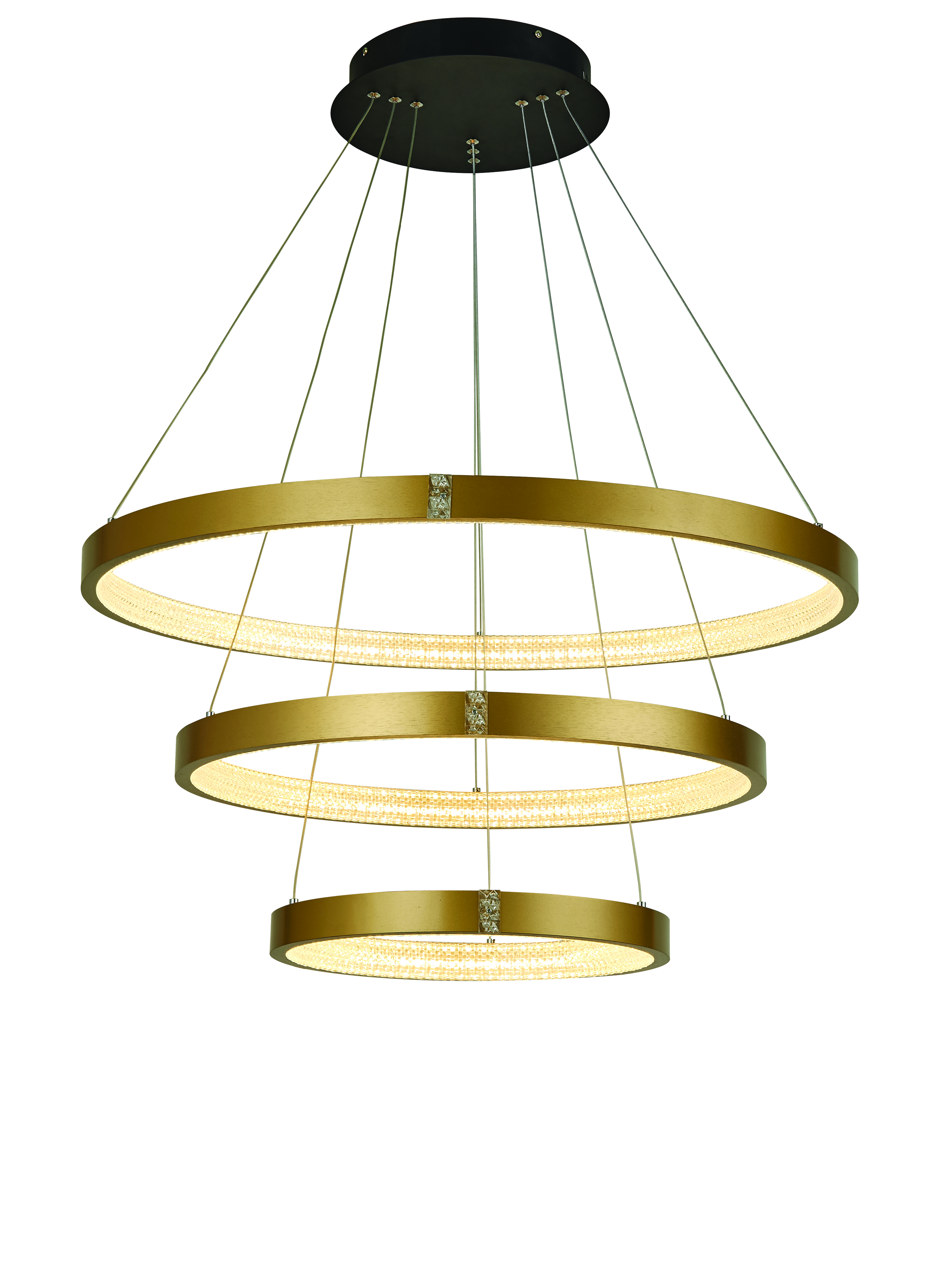 Kinsley LED 32 inch Brushed Gold Foyer Chandelier Ceiling Light
