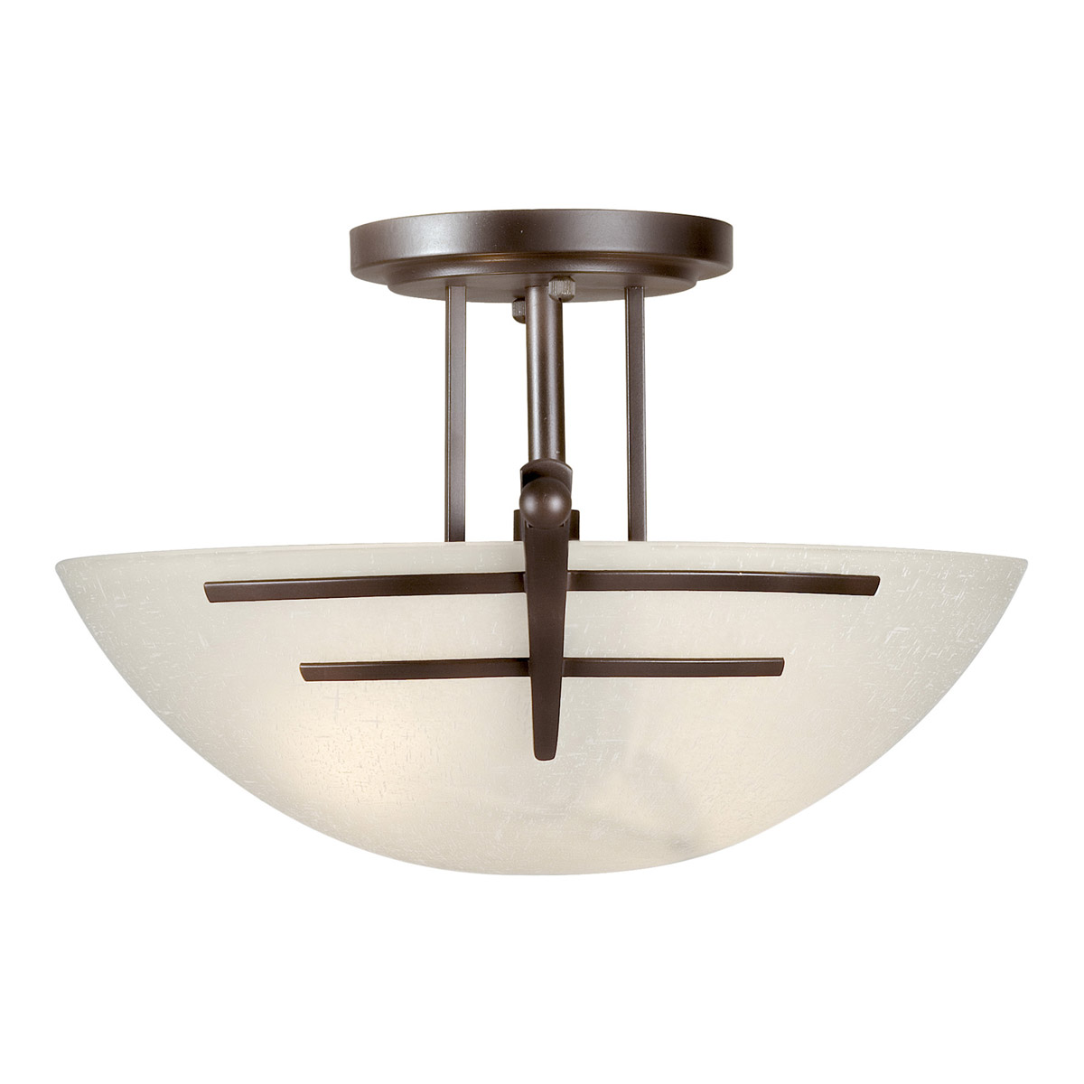 Signature 2 Light 15 inch Antique Bronze Semi Flush Mount Ceiling Light