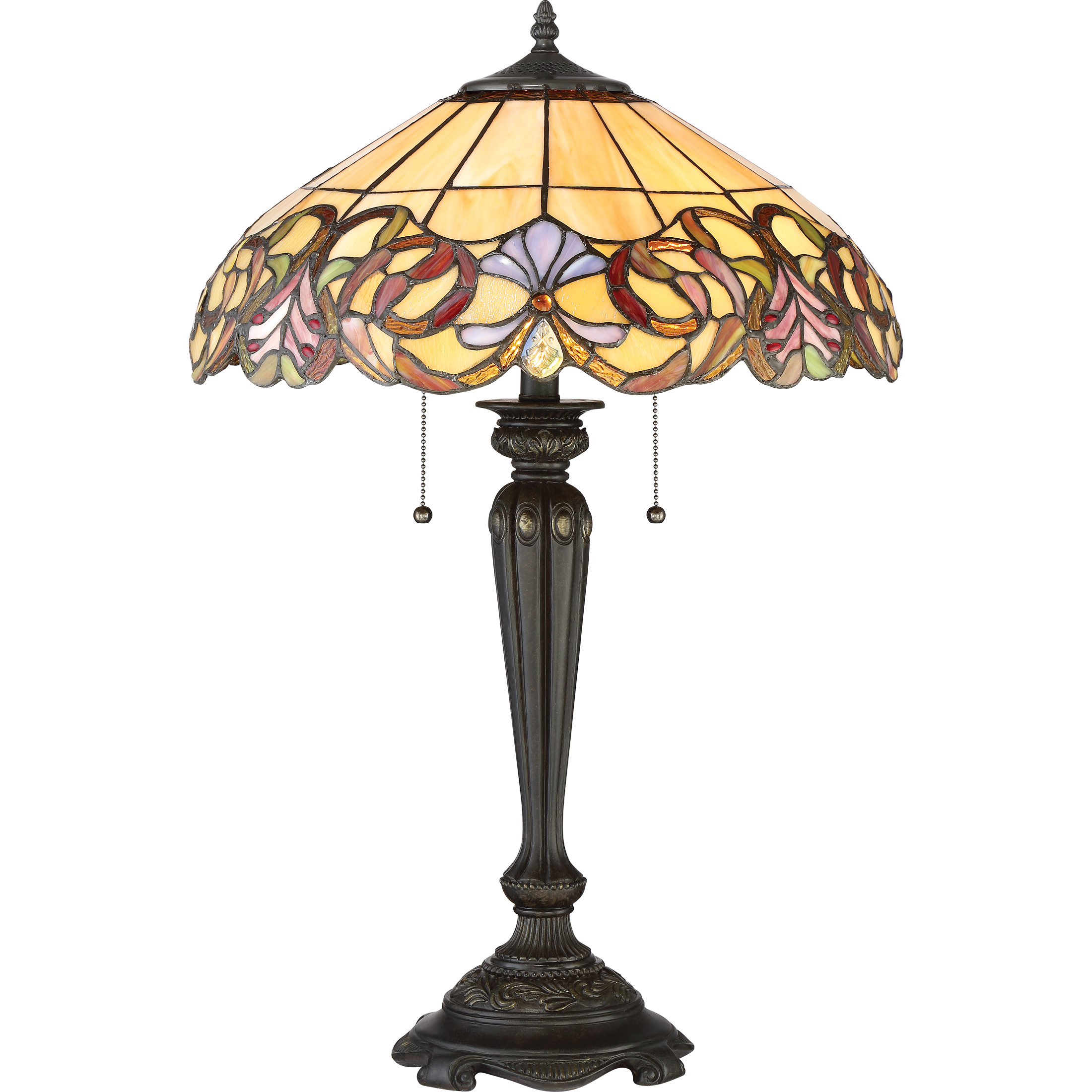 Tiffany 27 inch 75 watt Imperial Bronze Table Lamp Portable Light, Naturals