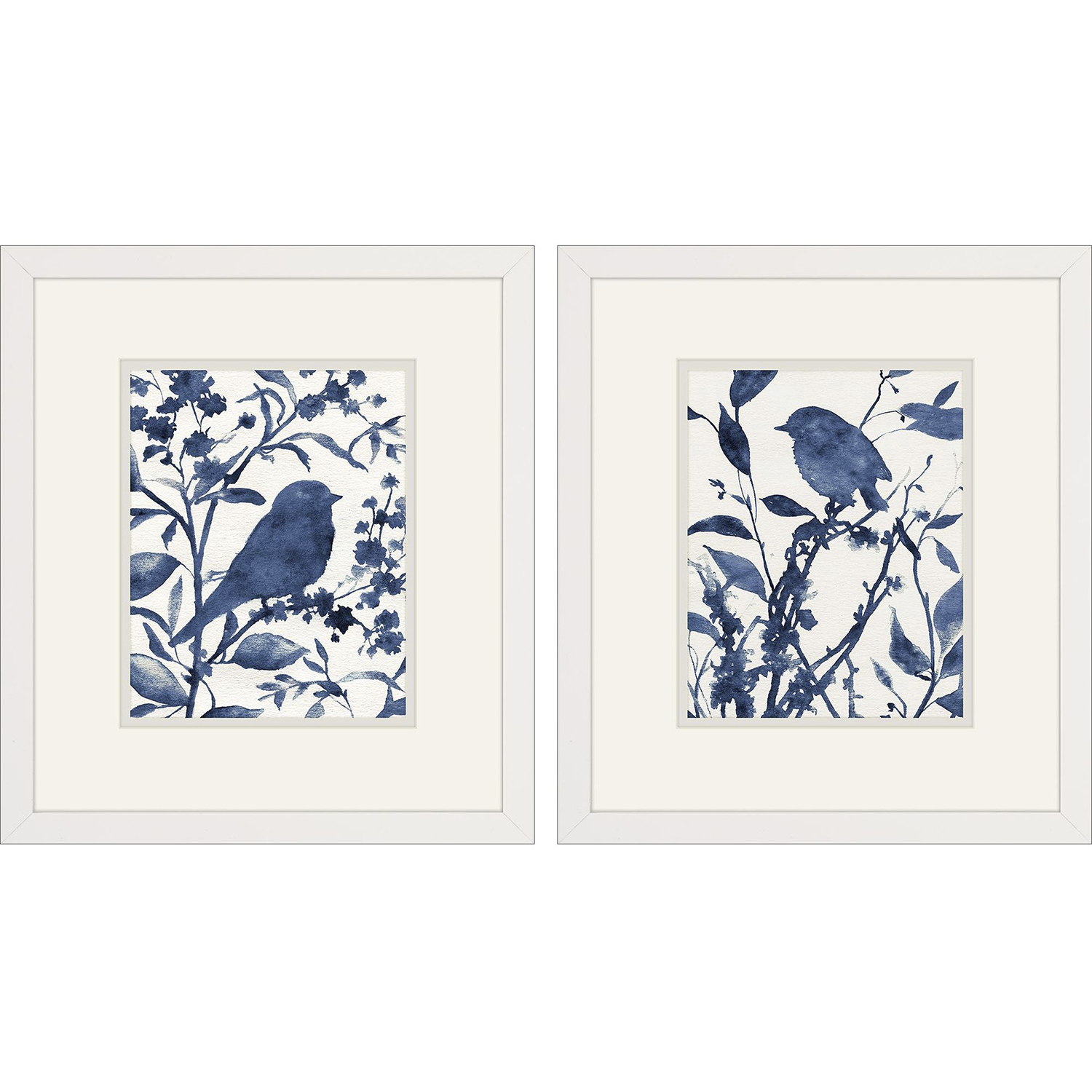 Bluebird Silhouette Blue and Neutral Framed Art, Propac