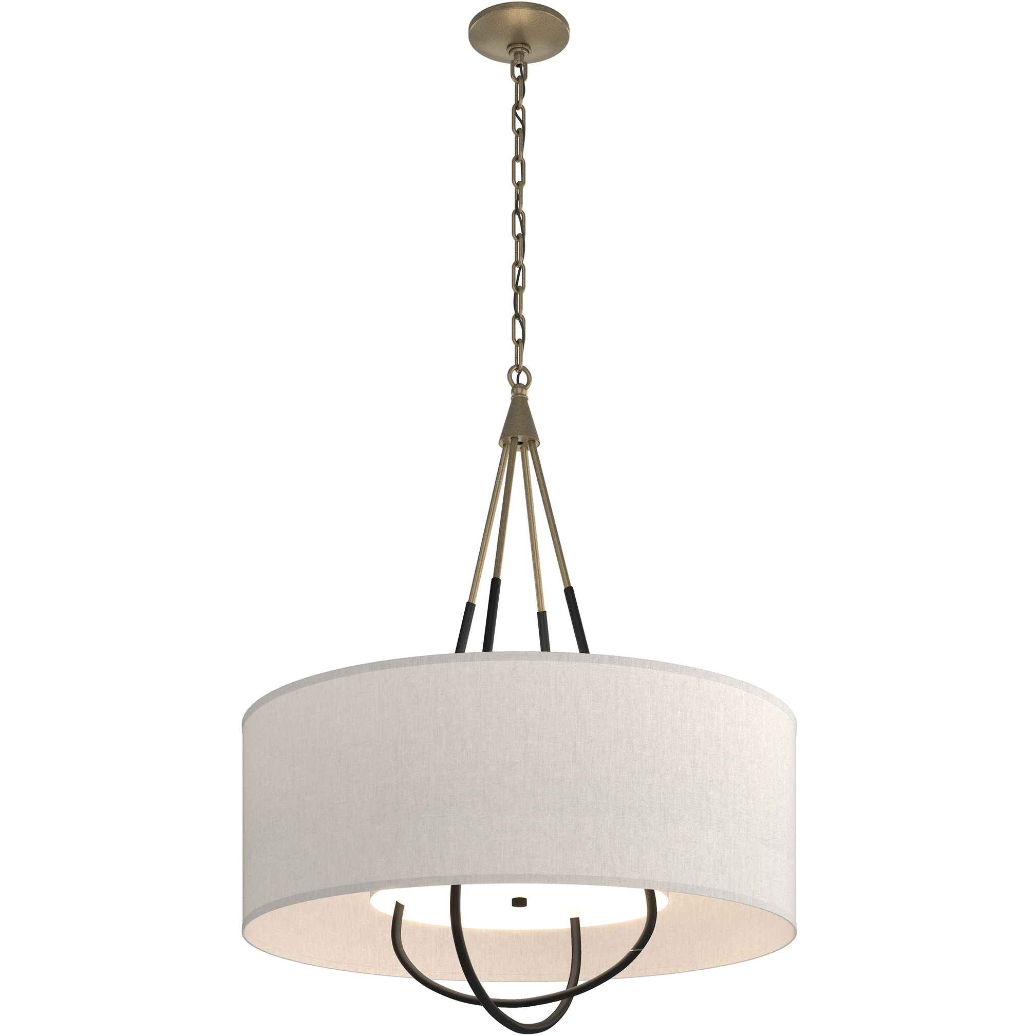Loop 4 Light 28 inch Soft Gold and Black Pendant Ceiling Light in Soft Gold/Black, Flax