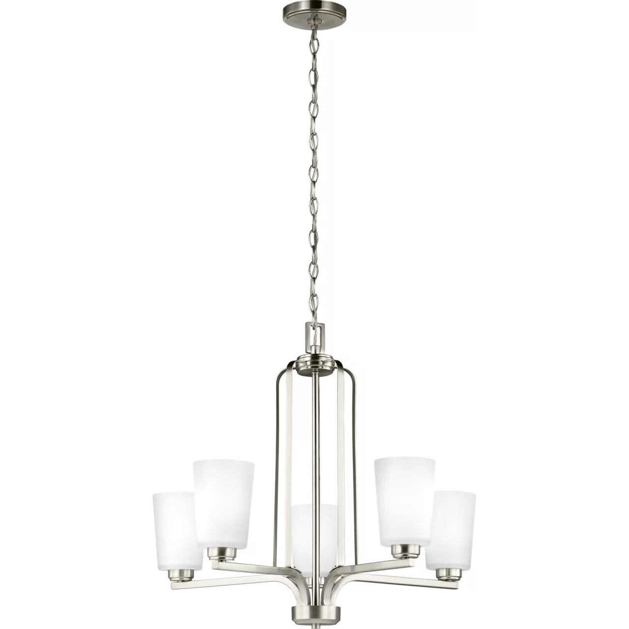 Franport 5 Light 26 inch Brushed Nickel Chandelier Ceiling Light