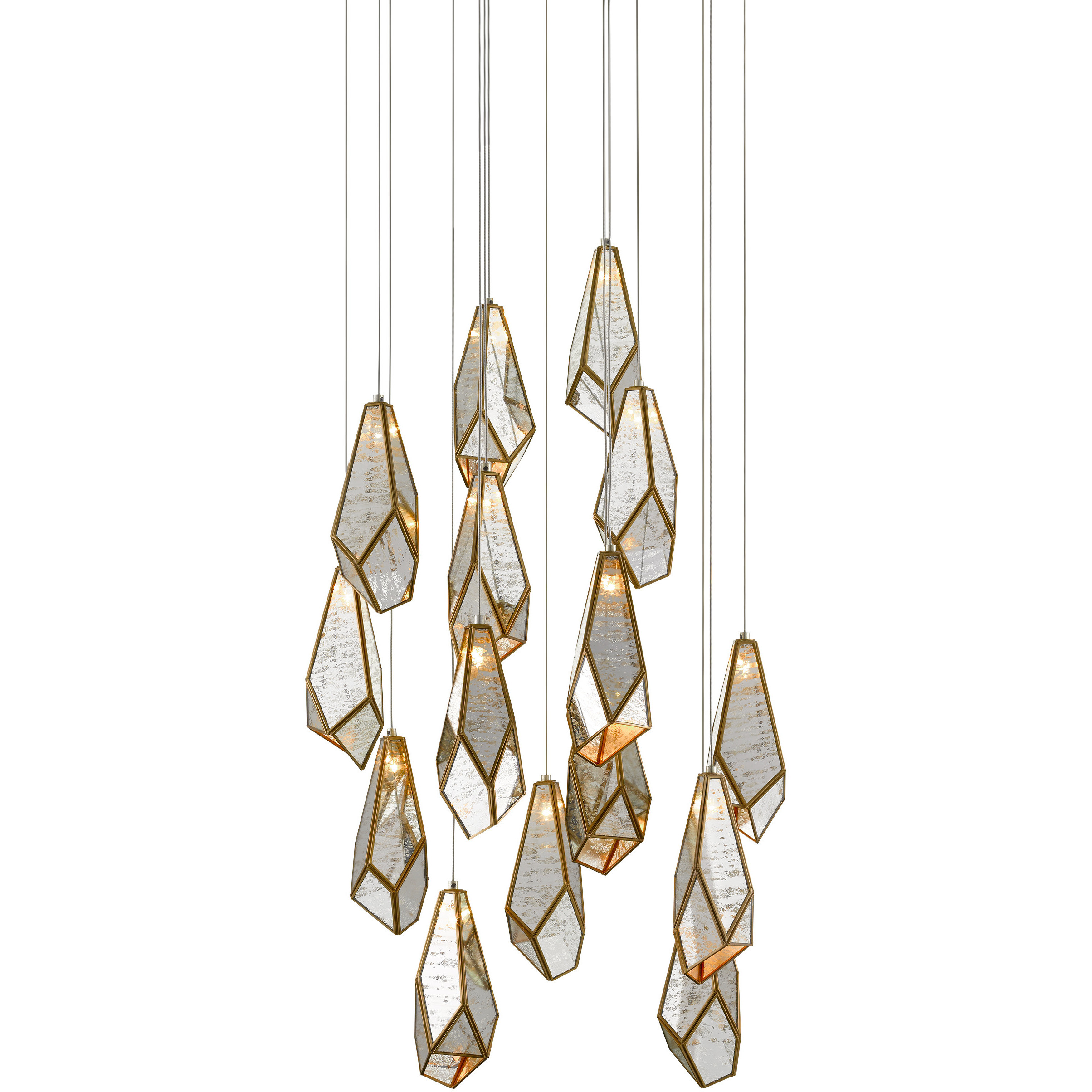 Glace 15 Light 23 inch Silver Multi-Drop Pendant Ceiling Light