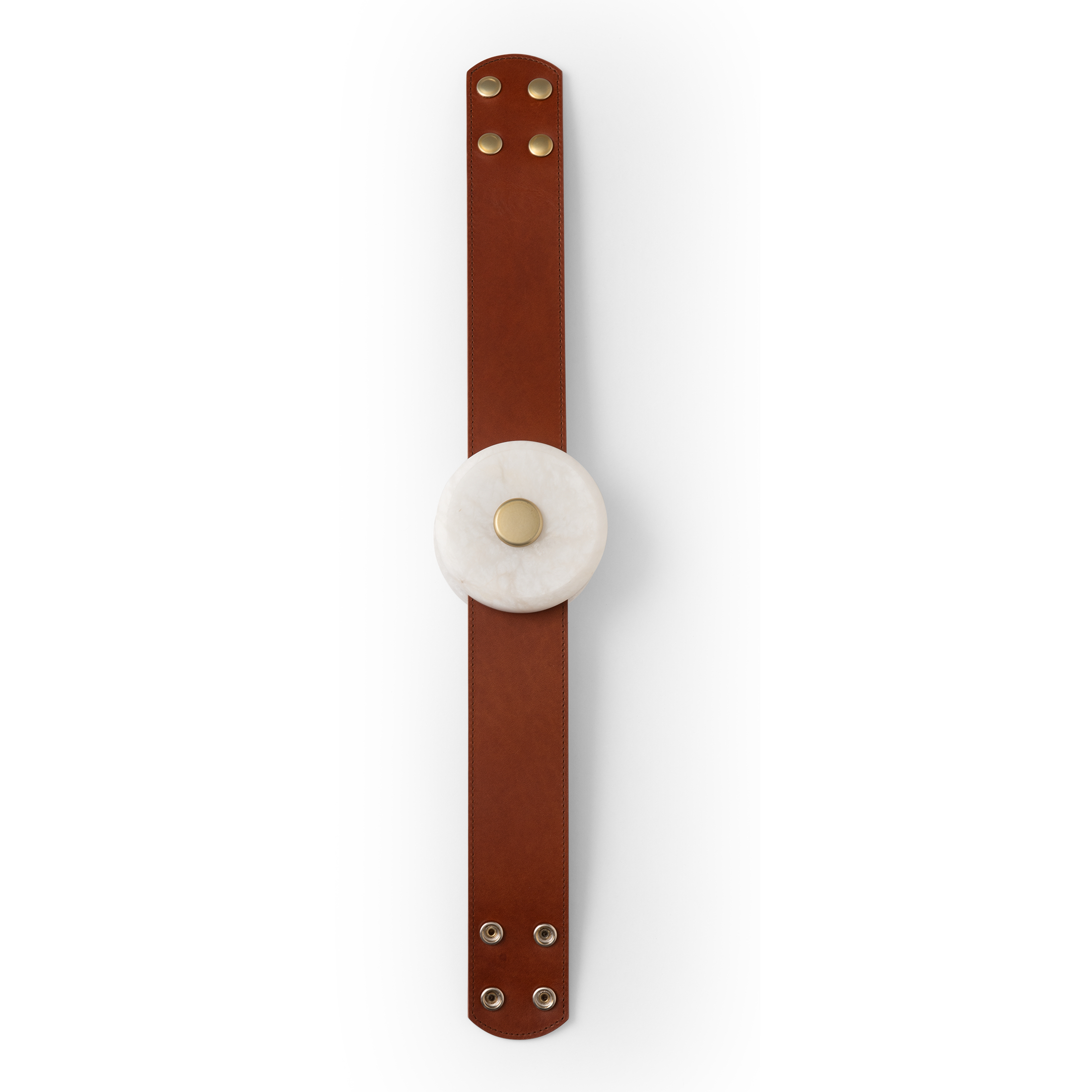Art & Alchemy SNAPS White Additional Module with Extension Strap in Chestnut Leather with Alabaster