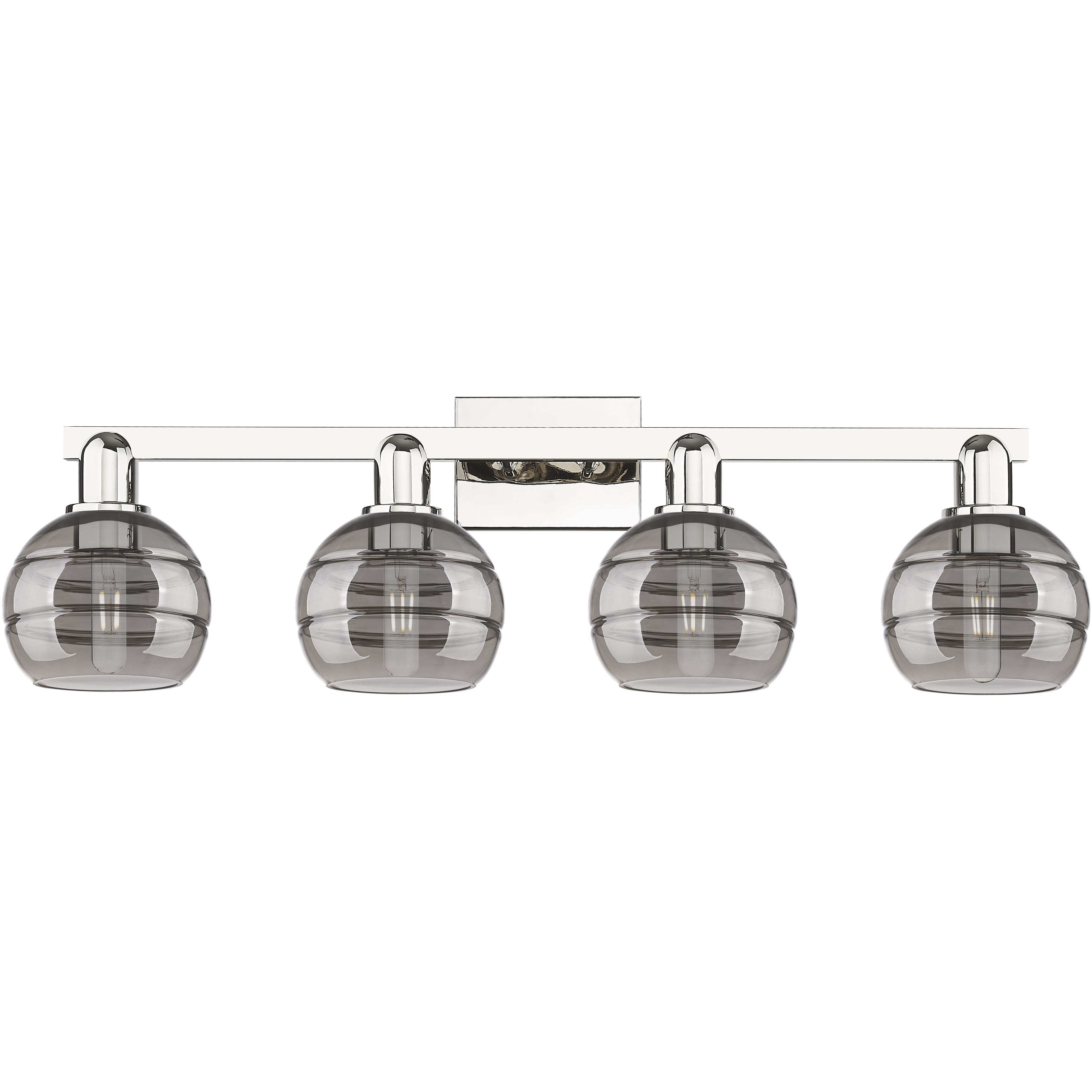 Arcadia Rochester 4 Light 32.88 inch Polished Nickel Bath Vanity Light Wall Light