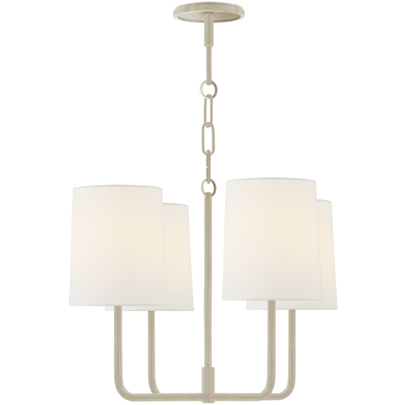 Barbara Barry Go Lightly 4 Light 19.75 inch China White Chandelier Ceiling Light in Linen, Small