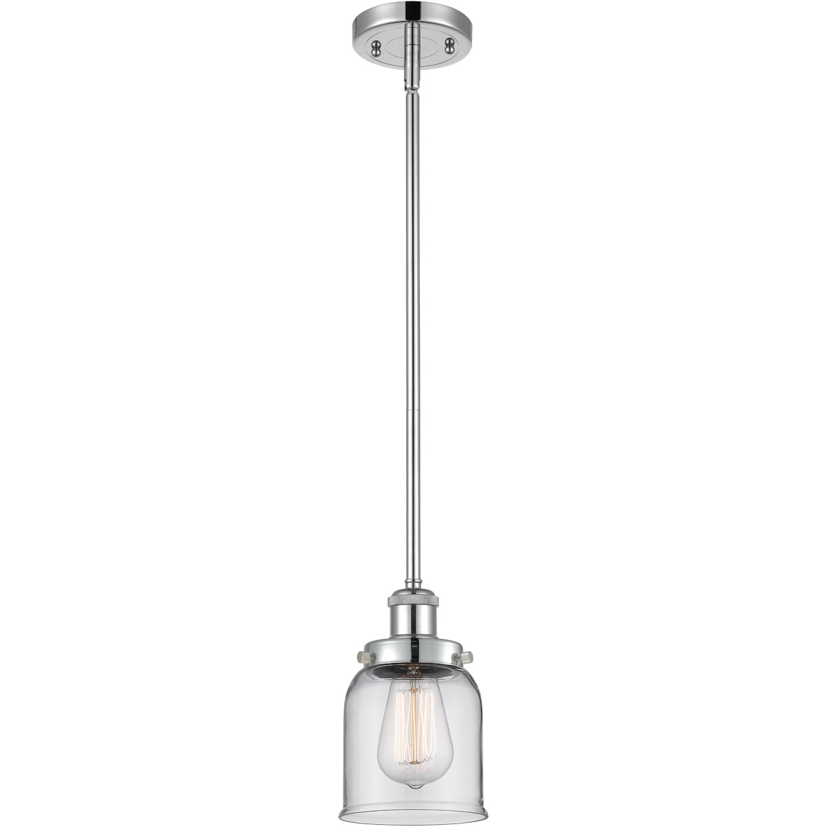Ballston Small Bell 1 Light 5 inch Polished Chrome Pendant Ceiling Light in Clear Glass, Ballston