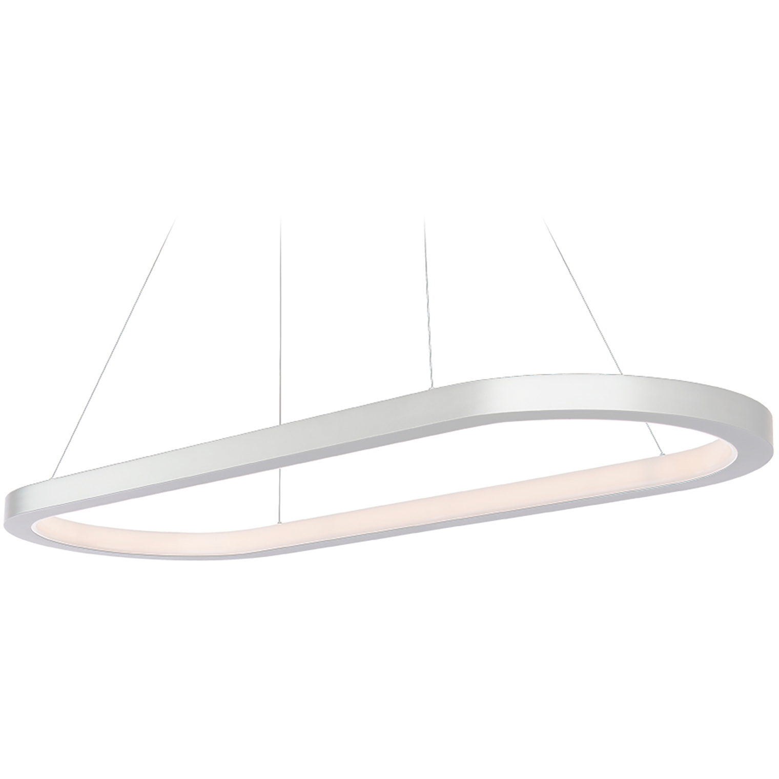 Racetrack LED 17.38 inch Brushed Aluminum Chandelier Ceiling Light in 3500K