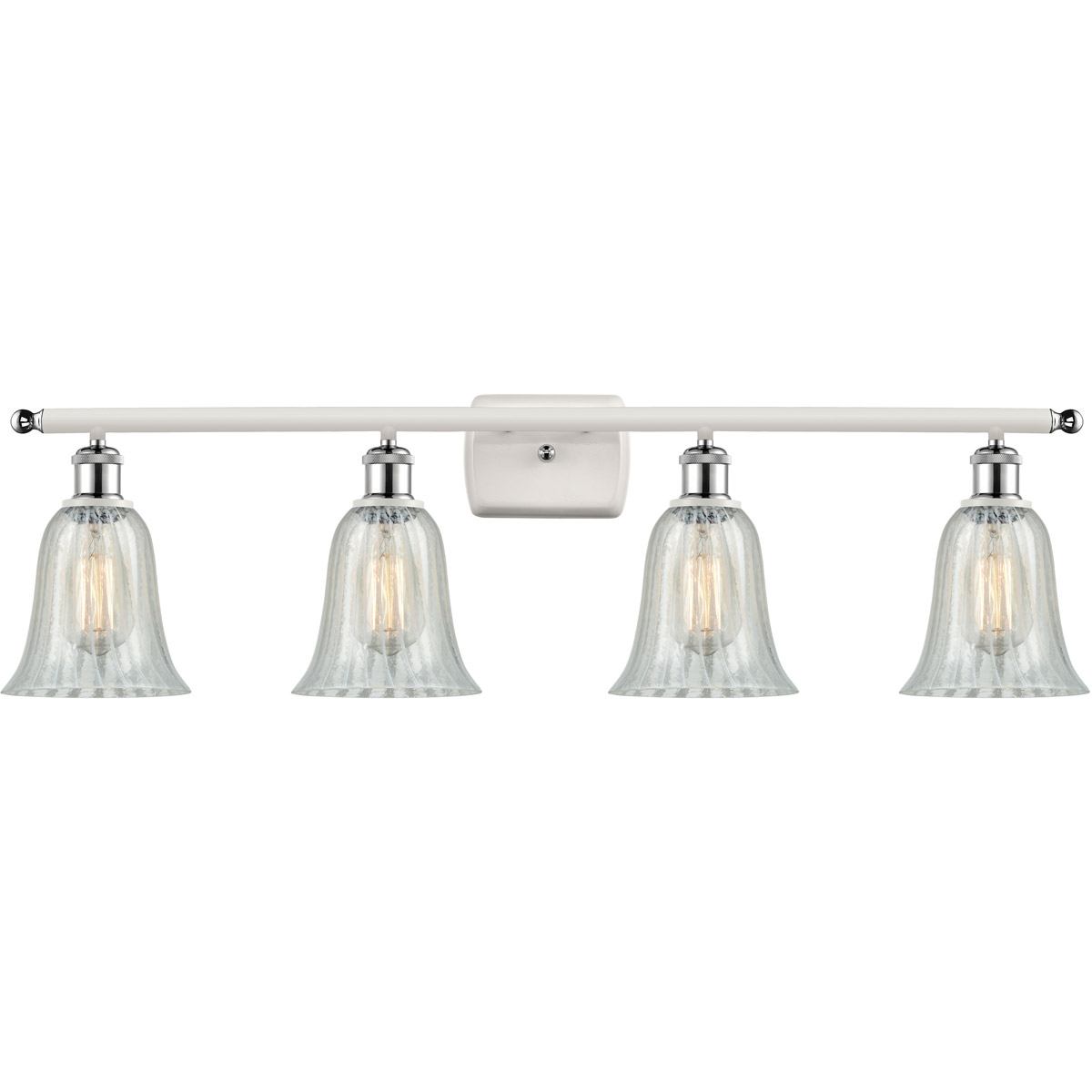 Ballston Hanover LED 36 inch White and Polished Chrome Bath Vanity Light Wall Light in Fishnet Glass, Ballston